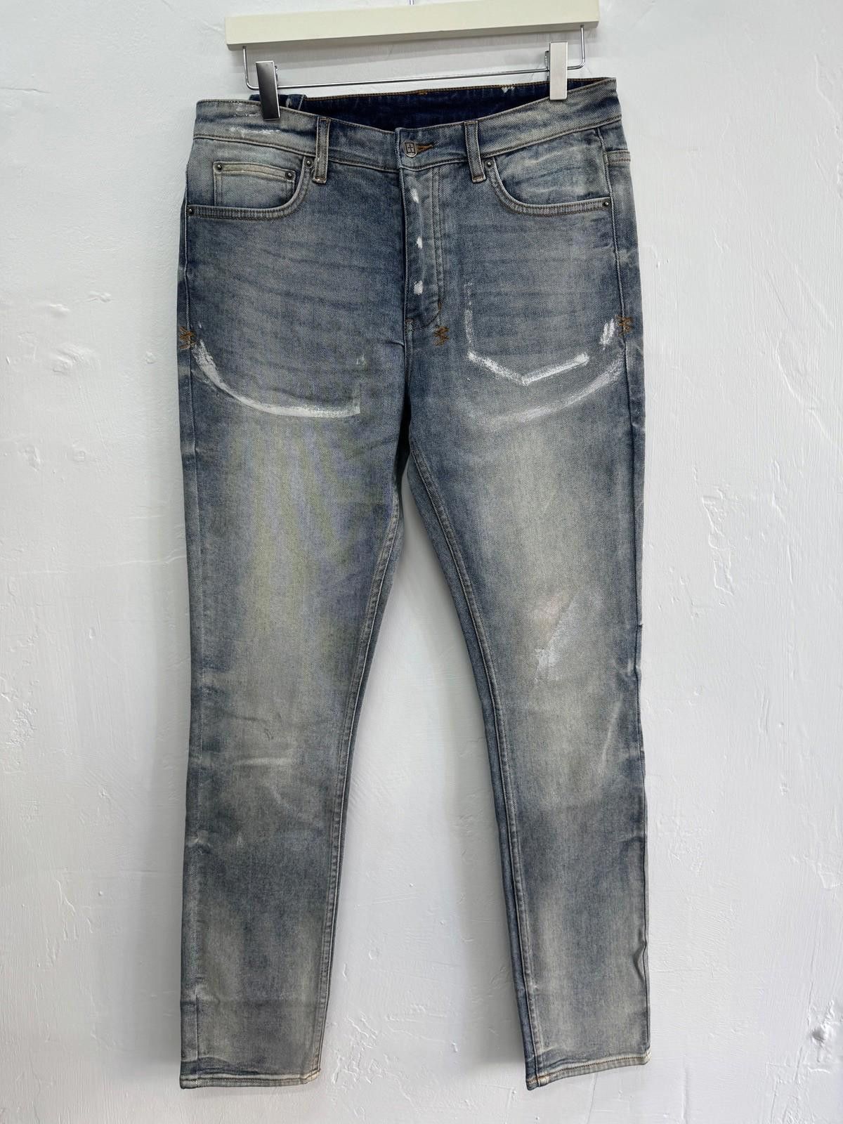 Ksubi new Ksubi mens denim jeans chitch silver paint blue 32 Size US 32 / EU 48 - 1 Thumbnail