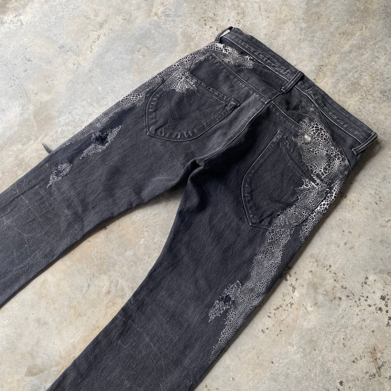 JACKROSE Rare Jackrose Luv Maison Python+Spider Web Distressed Denim Size US 28 / EU 44 - 16 Thumbnail