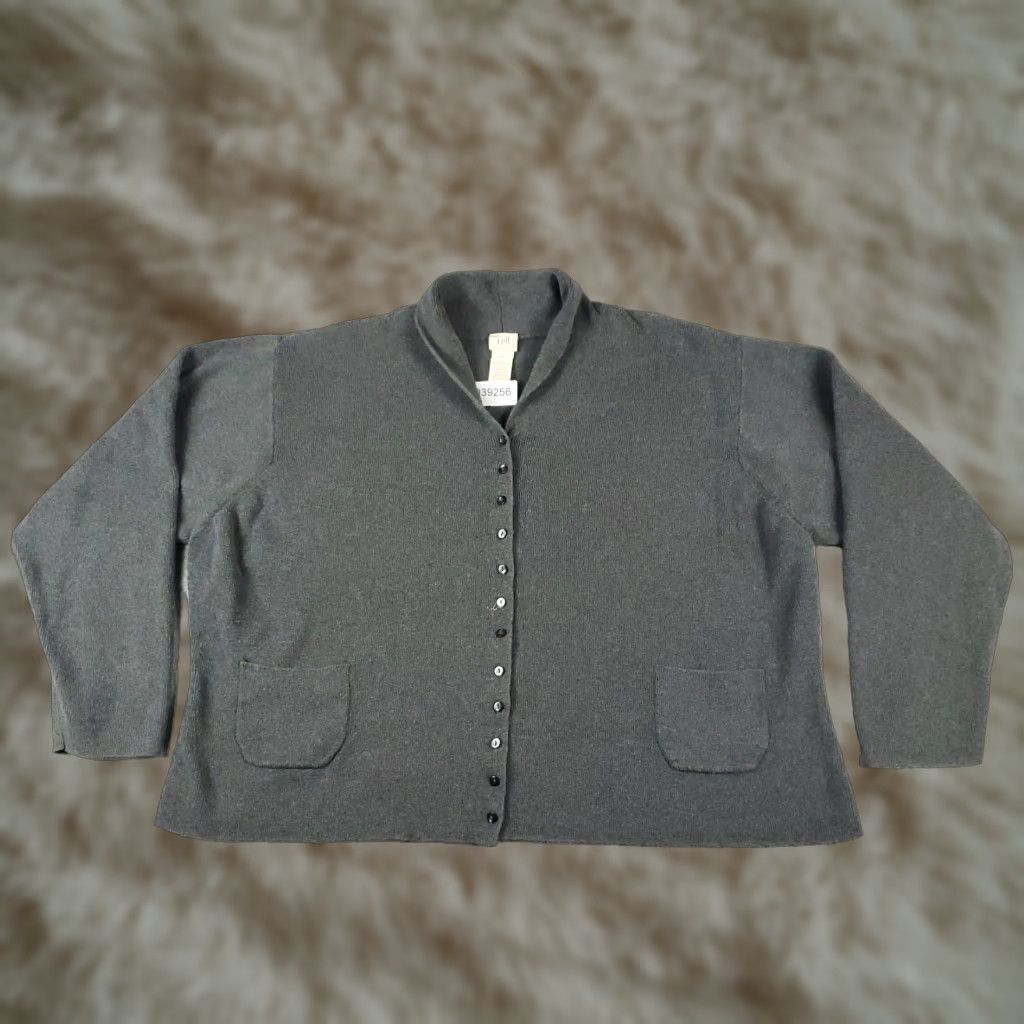 J. Jill J Jill Womens Large Gray Shawl Collar Cardigan Button Up Ladies Sweater Size L / US 10 / IT 46 - 1 Thumbnail