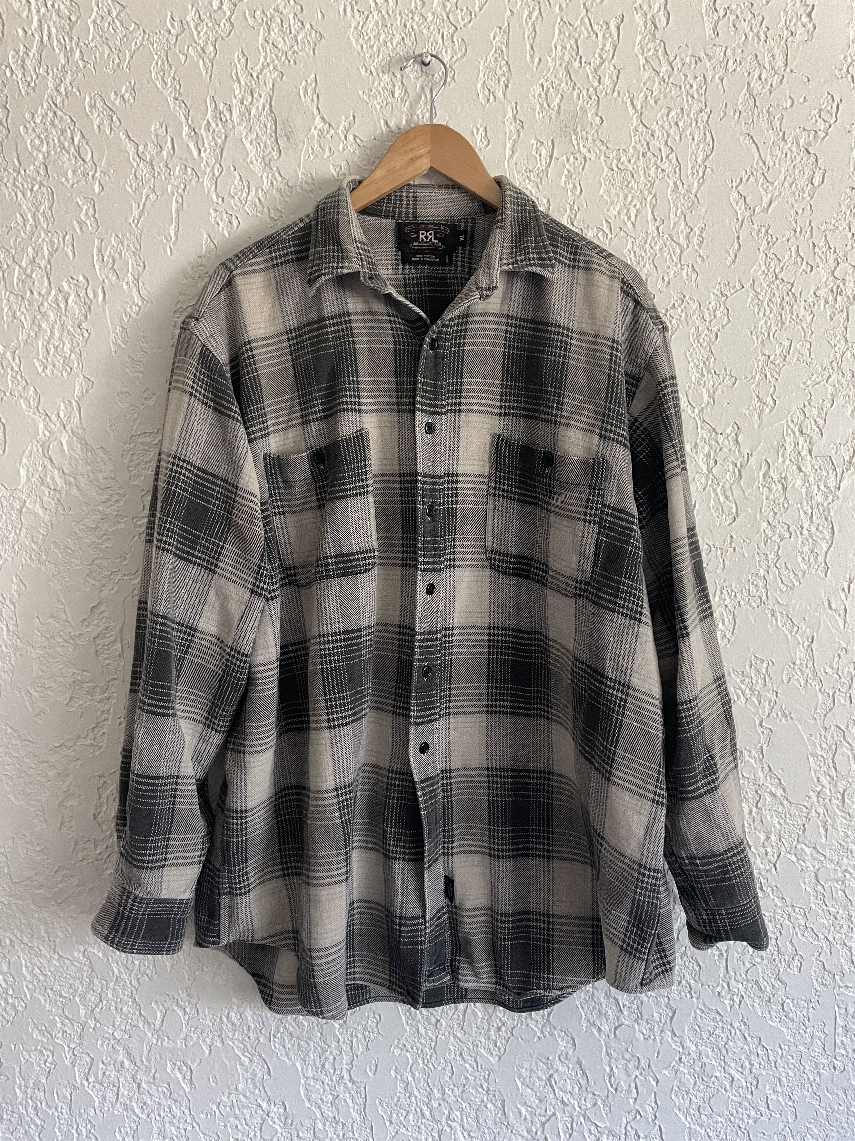 RRL Ralph Lauren 🔥 RRL® Ralph Lauren RARE 90s Shadow Plaid Western Flannel Size US XXL / EU 58 / 5 - 1 Thumbnail