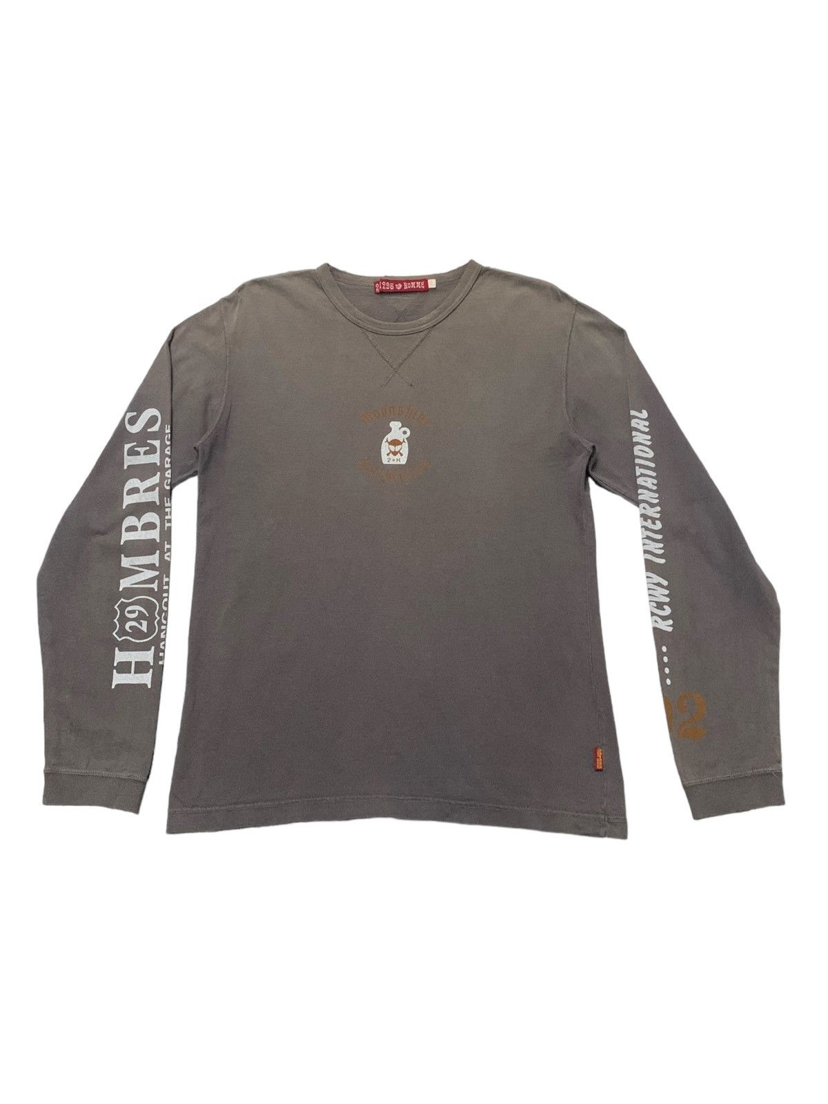 5351 POUR LES HOMMES × Hysteric Glamour × Japanese Brand 291295 Homme Distressed Sun Burn Long Sleeve Tshirt Size US M / EU 48-50 / 2 - 2 Thumbnail