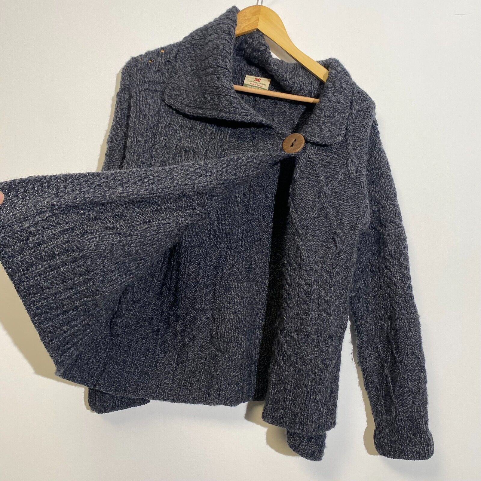Vintage Vintage Women's Gray Wool Size S Cableknit Y2K Turtleneck Size US S / EU 44-46 / 1 - 4 Thumbnail