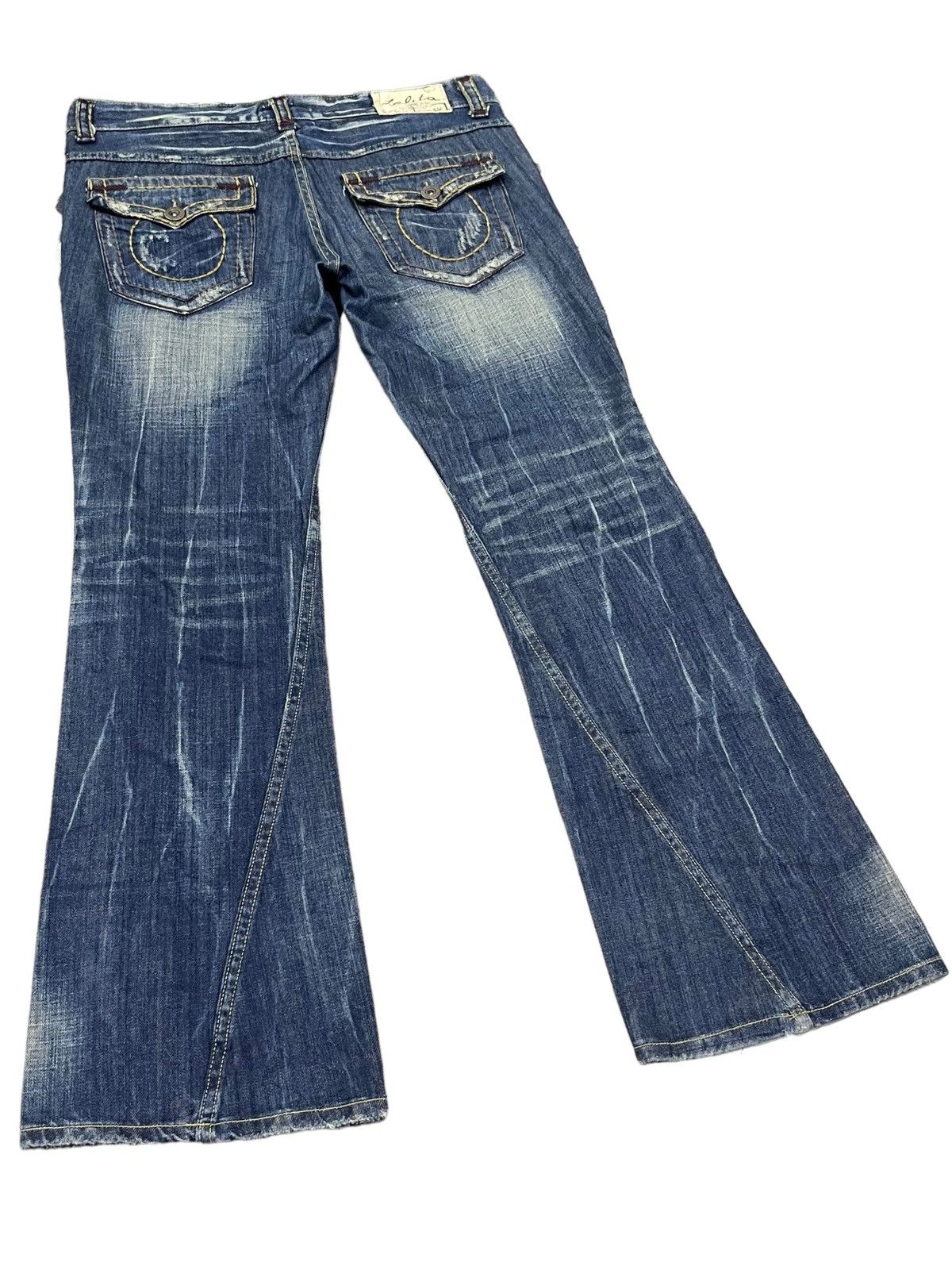 Designer 🔥 LOLITA YOSHITOMO NARA Exotic Vtg Denim Clawmark FLARE💥 Size US 35 - 7 Thumbnail