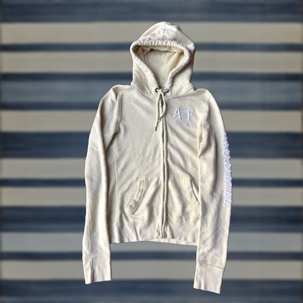 Abercrombie & Fitch VINTAGE Abercrombie & Fitch Zip Up Hoodie Sweatshirt Women’s Large Yellow Size L / US 10 / IT 46 - 1 Thumbnail