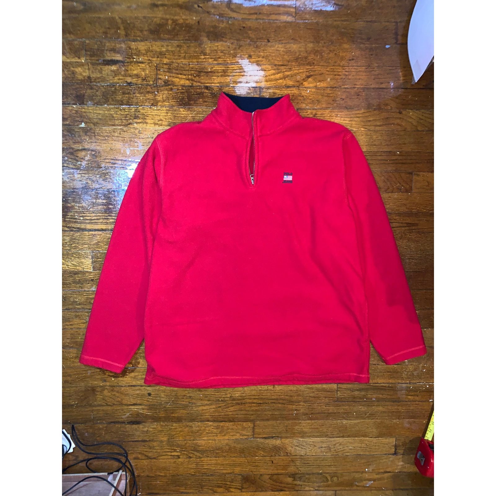 Ralph Lauren Sport Vintage Polo Jeans Co Fleece Quarter Zip XL Red Flag Logo Size US XL / EU 56 / 4 - 4 Thumbnail