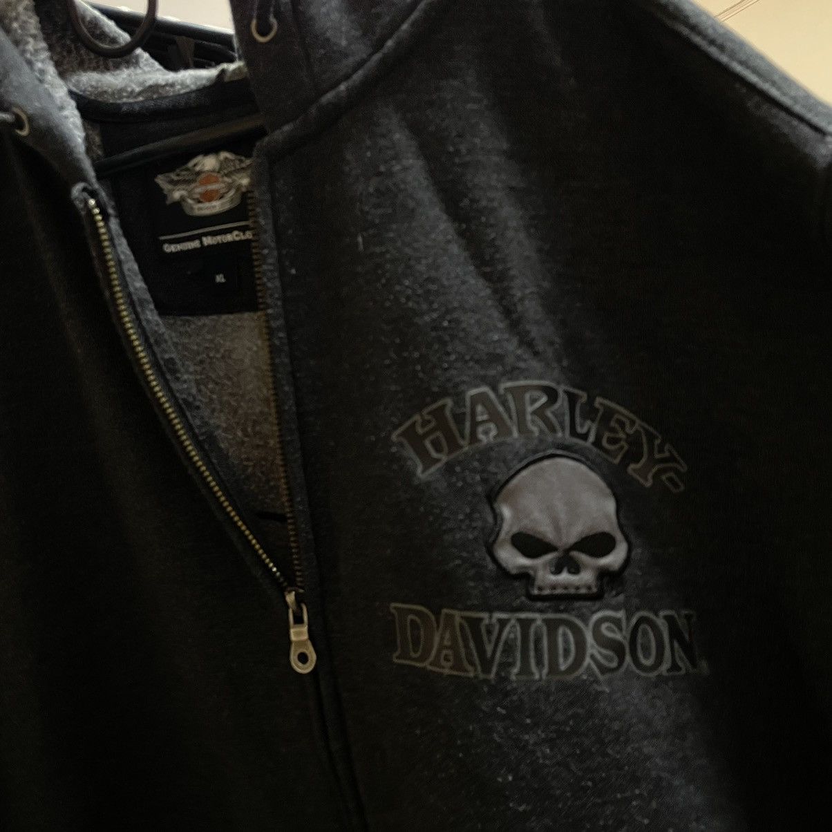 Harley Davidson × Vintage VINTAGE skull HARLEY DAVIDSON bones FLAME ZIP UP HOODIE moto Size US XL / EU 56 / 4 - 3 Thumbnail