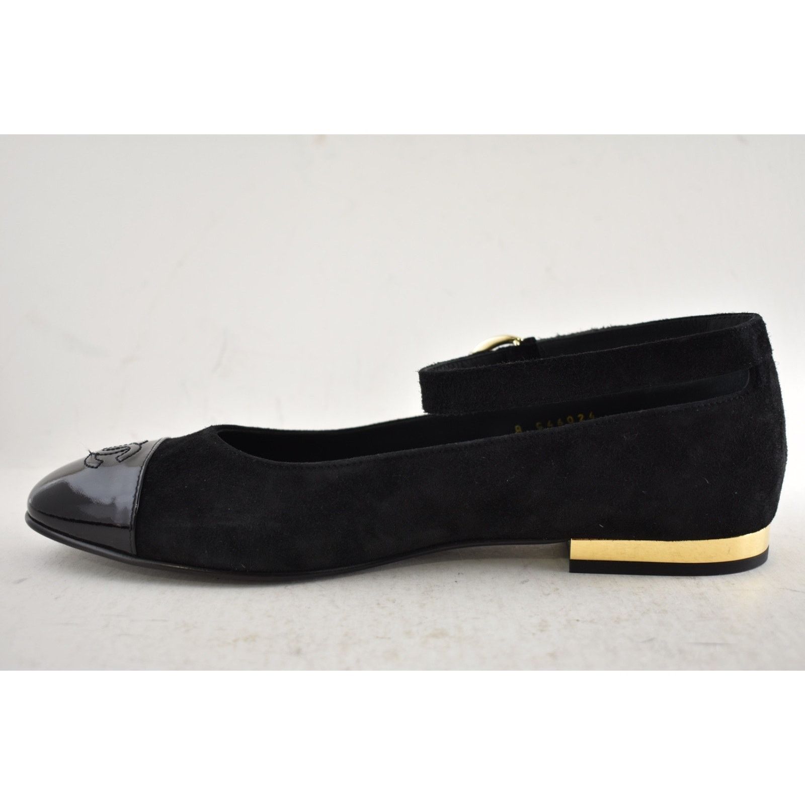 Chanel Chanel Black Suede Patent CC Mary Jane Flat 40 Size US 9 / IT 39 - 15 Thumbnail