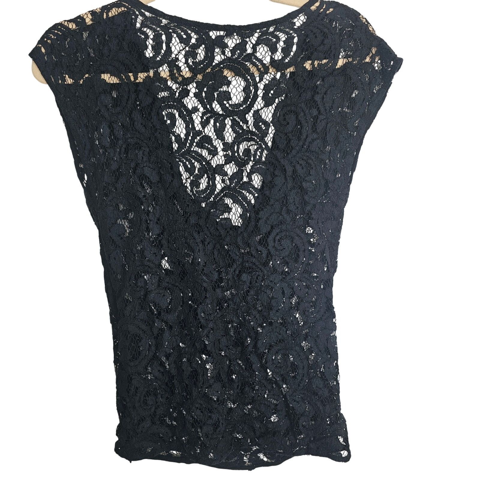 Alberto Alberto Makali Sheer Floral Lace Sequin Top M Whimsigoth Size M / US 6-8 / IT 42-44 - 7 Thumbnail