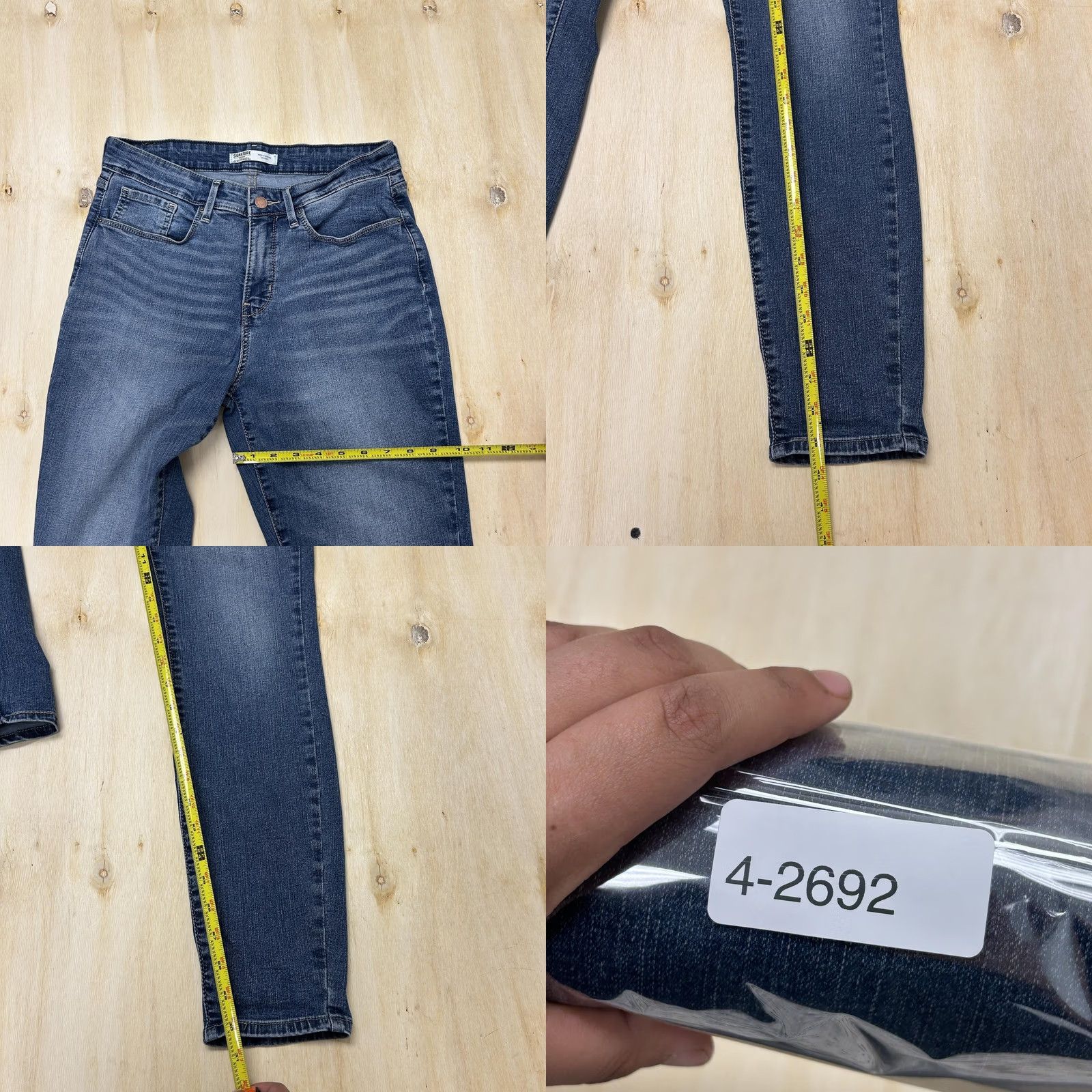 Vintage Levi Strauss Signature Shaping Skinny Jeans Womens 28 Medium Wash Stretch Denim Size 28" / US 6 / IT 42 - 8 Thumbnail
