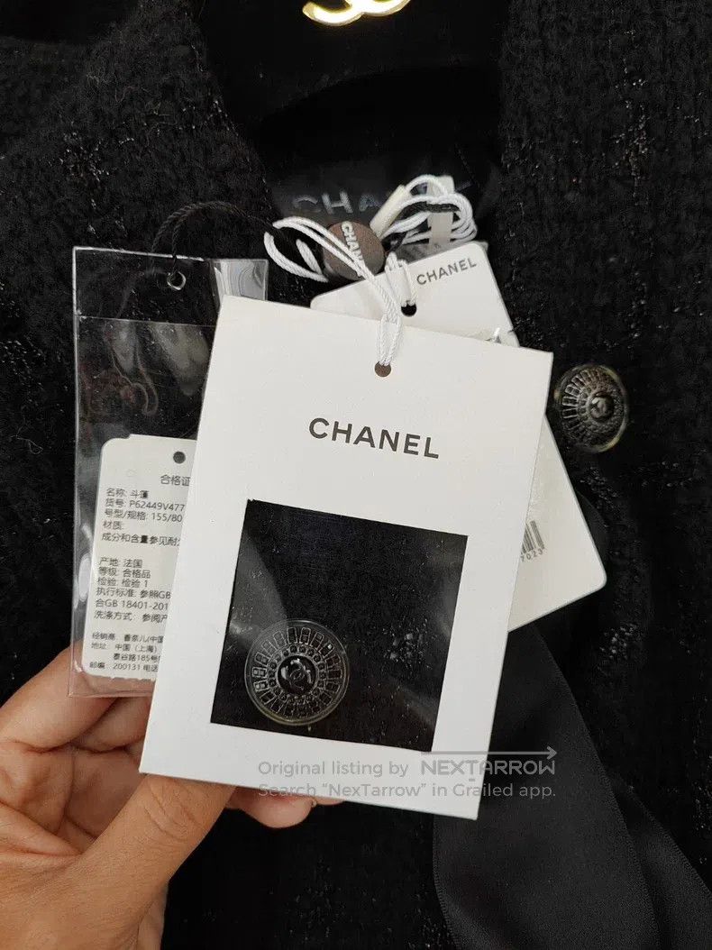 Chanel Chanel Black tweed cloak coat Size XXS / US 00 / IT 34 - 4 Thumbnail