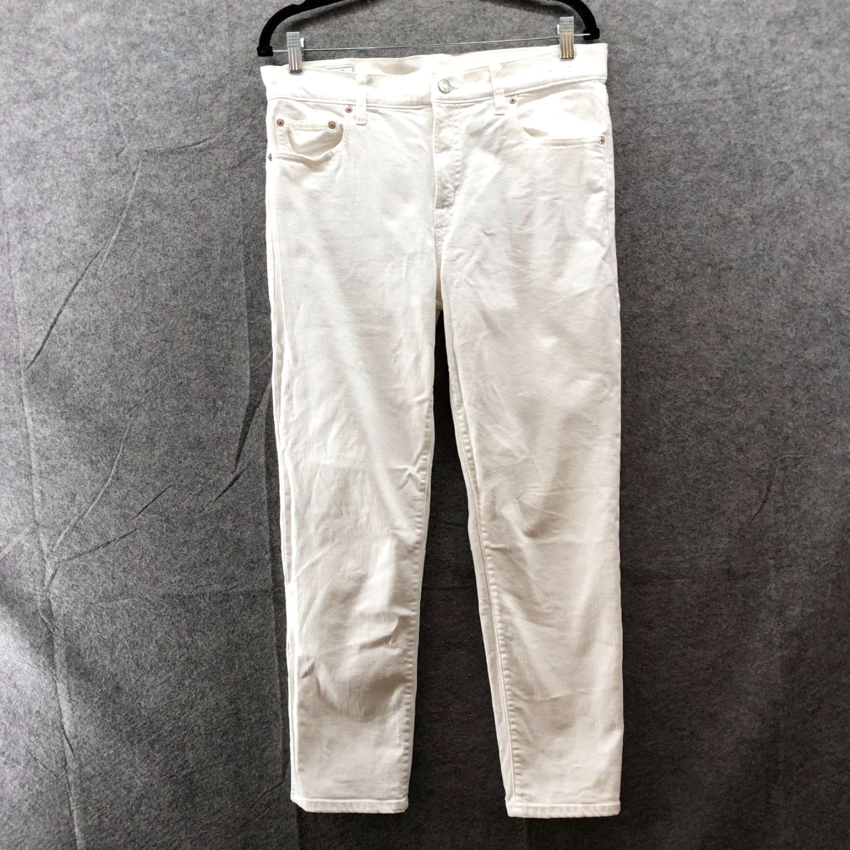 Gap Gap Girlfriend Mid Rise Jeans Womens 8 29 White Stretch Size 30" / US 8 / IT 44 - 2 Thumbnail