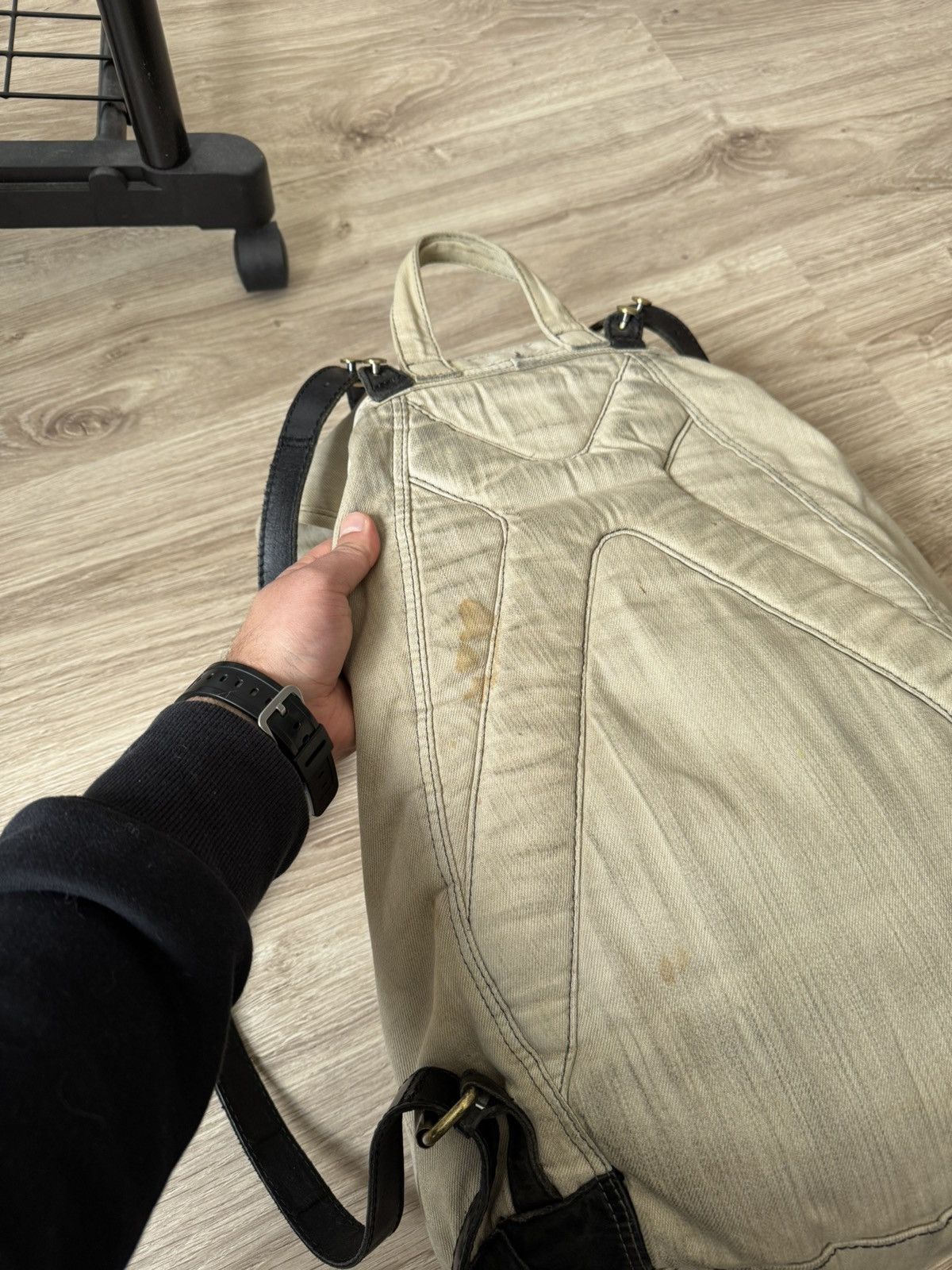 Diesel Vintage Y2K Diesel Japanese Style Beige Leather Backpack Bag Size ONE SIZE - 9 Thumbnail