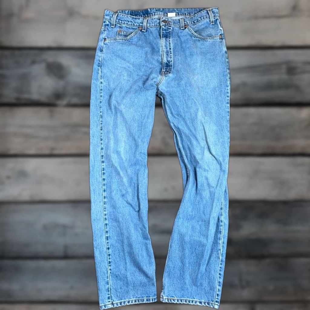 Levi's VINTAGE Levi's Jeans 505 Regular Fit Men 36 x 32 Blue Orange Tab 90s Grunge Retro Football Style Mens Jeans Size US 36 / EU 52 - 1 Thumbnail