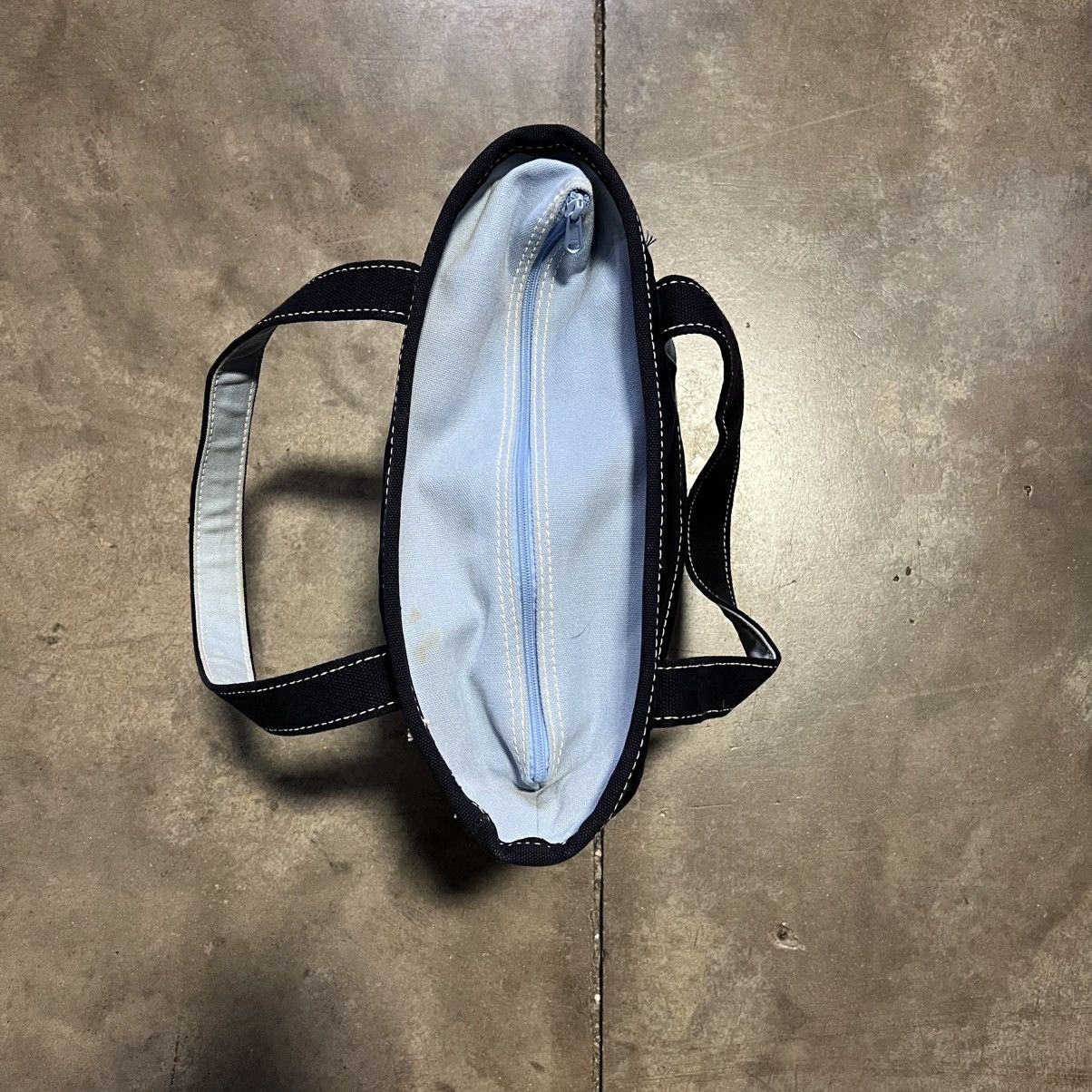 L.L. Bean Vintage Lands End Canvas Boat Tote Bag Navy Blue 90s Utility Size ONE SIZE - 8 Thumbnail