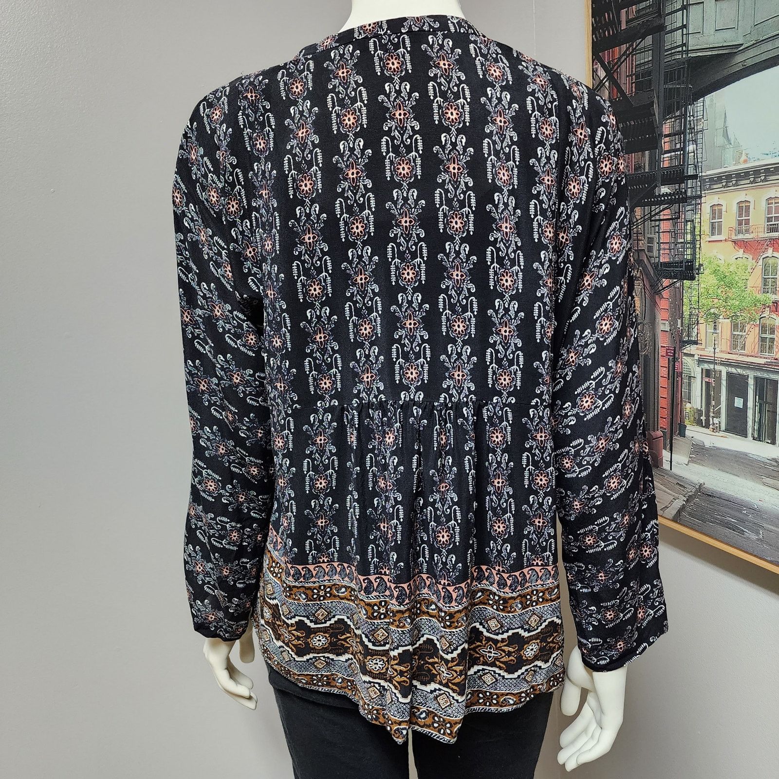 Madewell Madewell Silk Boheme Boho Floral Paisley Blouse Size Large Size L / US 10 / IT 46 - 3 Thumbnail