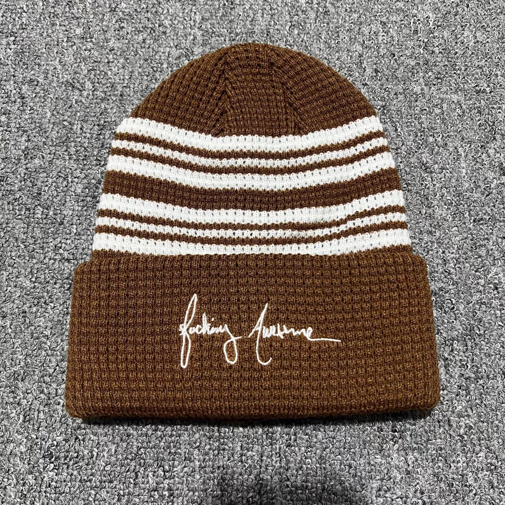Fucking Awesome Fucking Awesome Script Embroidered Knitted Beanie Q7 Size ONE SIZE - 4 Thumbnail