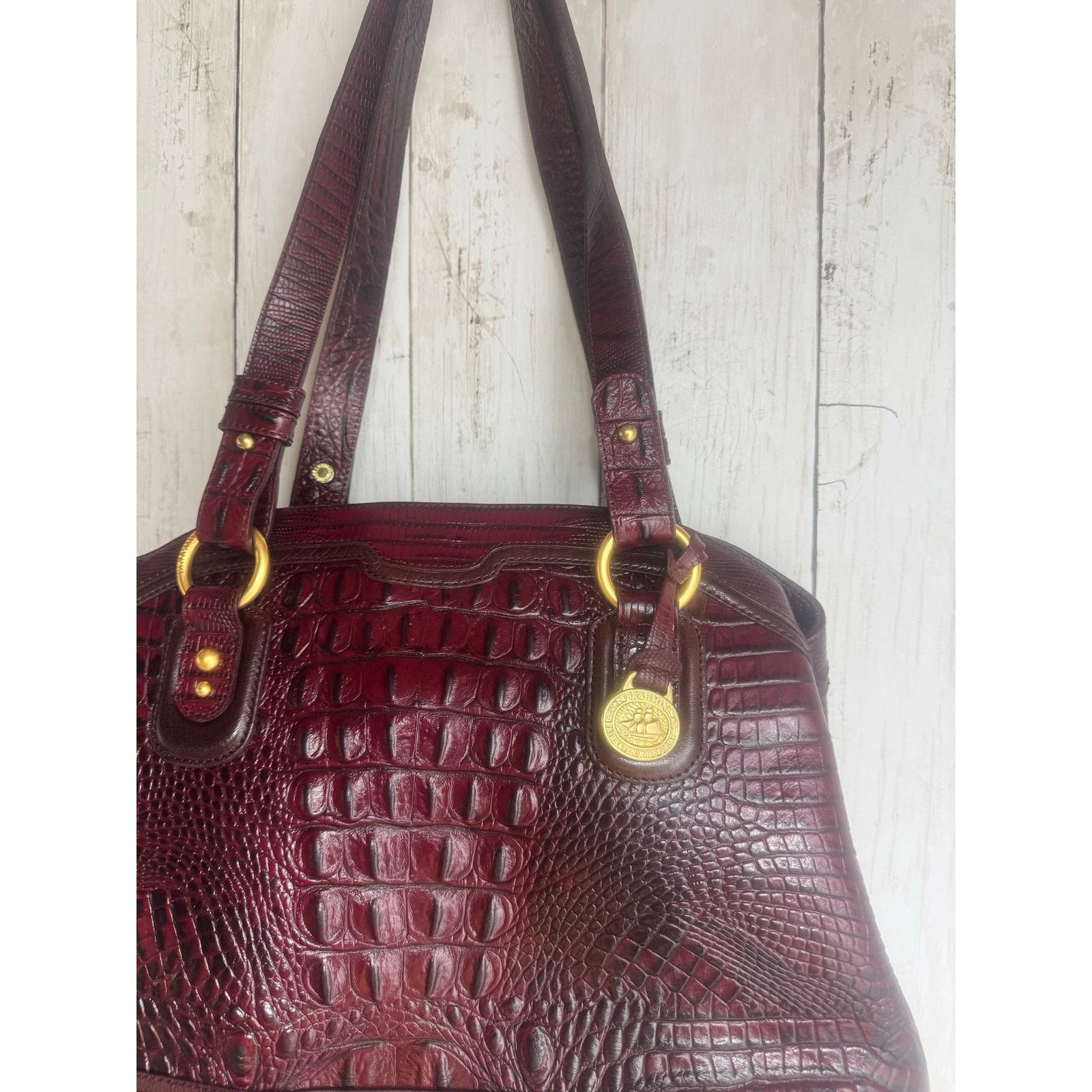 BRAHMIN Brahmin Crocodile shoulder women bag Deep burgundy w wallet Size ONE SIZE - 2 Thumbnail