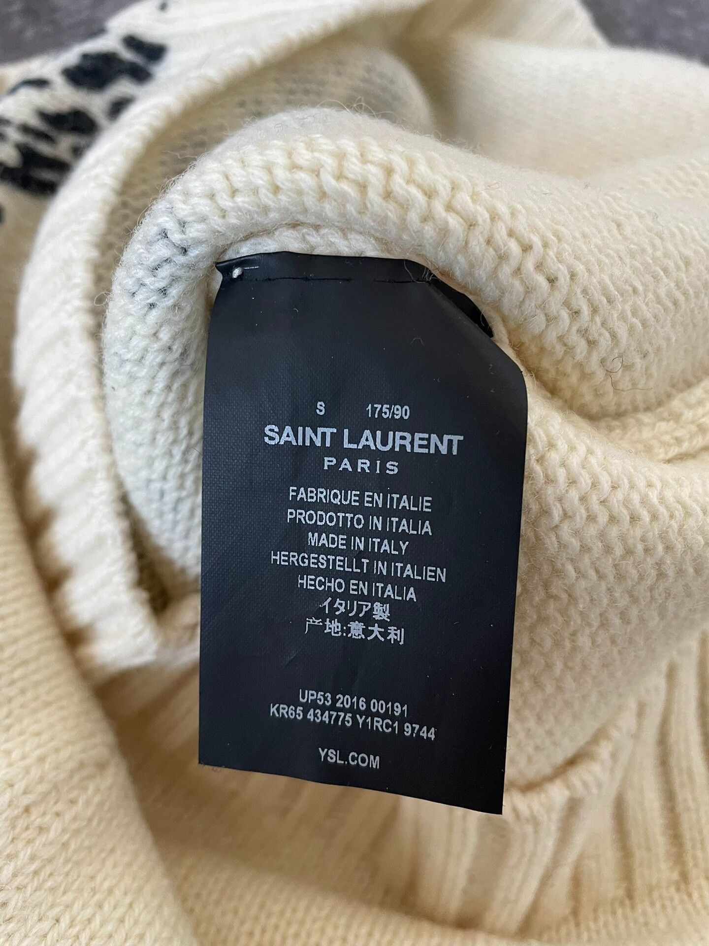 Saint Laurent Paris saint laurent leopard print cream sweater. Size S / US 4 / IT 40 - 4 Thumbnail