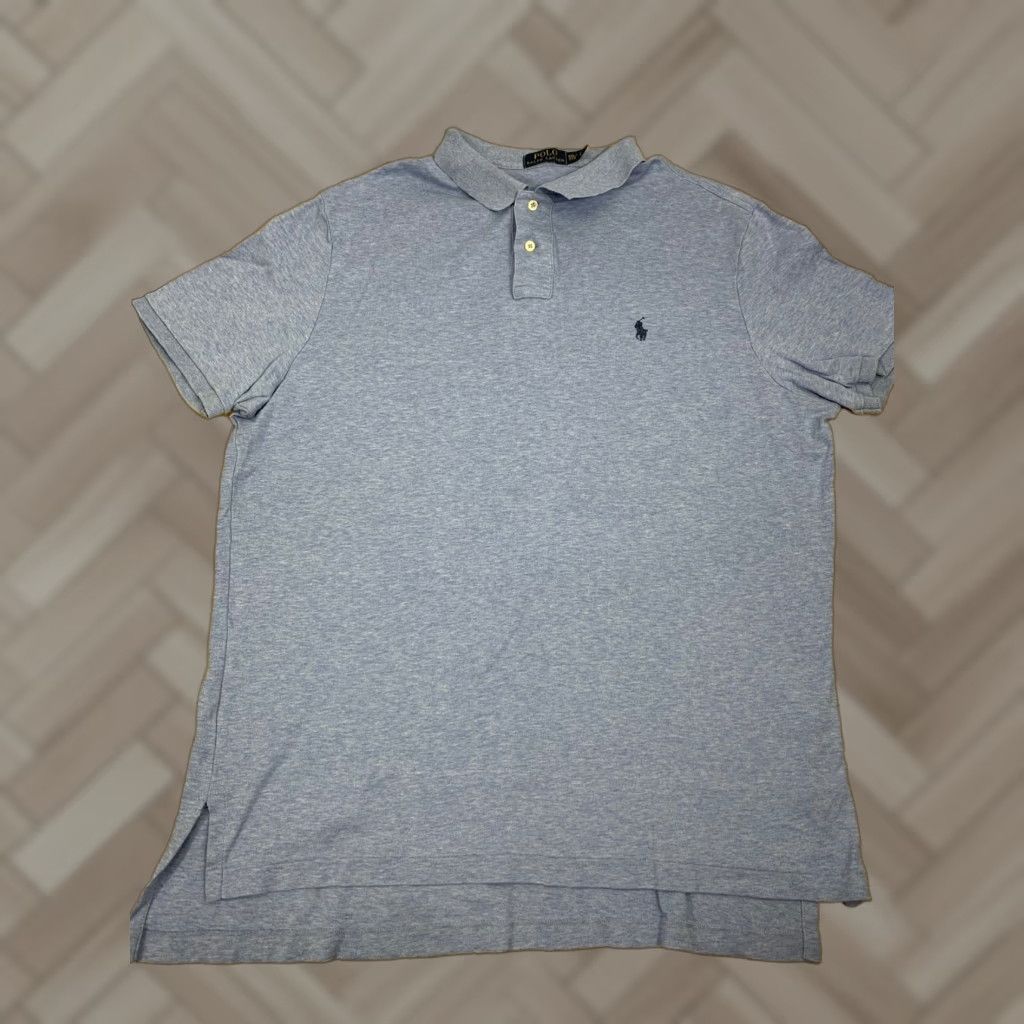 Polo Ralph Lauren VINTAGE Polo Ralph Lauren Mens Cotton Polo Shirt Solid Light Blue 2XL XXL Short Sleeve Collared Golf Preppy Classic Shirt Mens Polo Ralph Lauren Blue Size US XXL / EU 58 / 5 - 1 Thumbnail