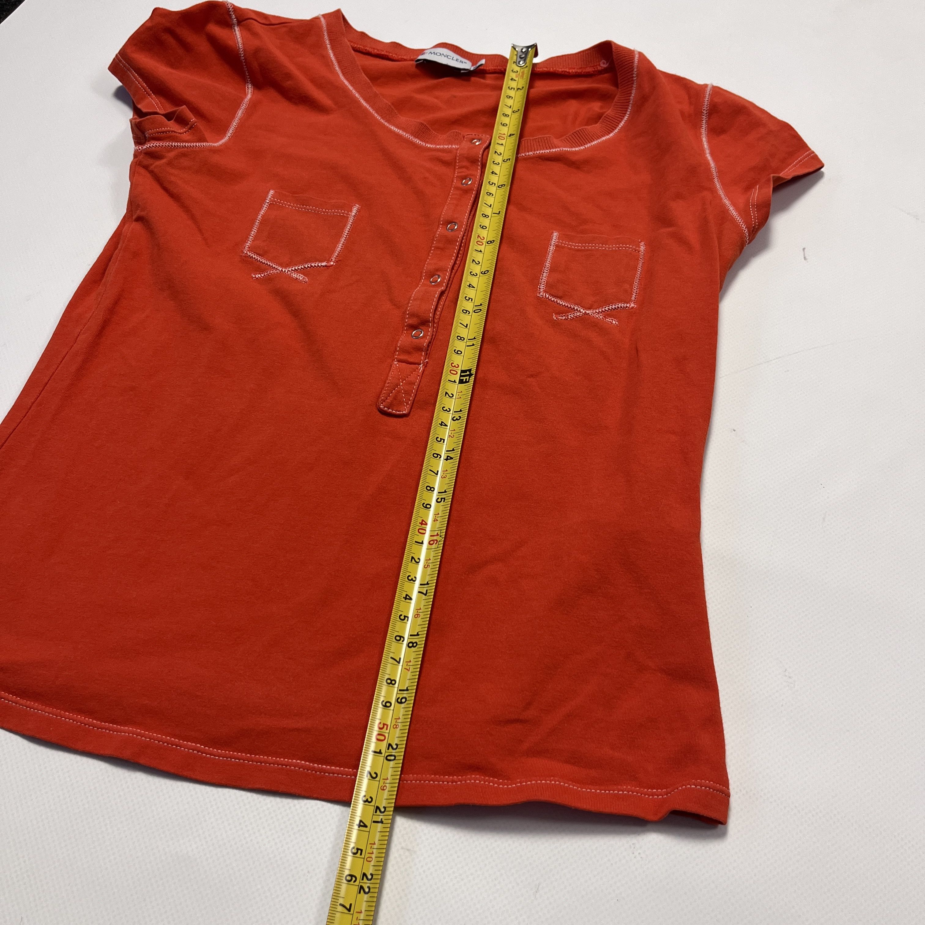 Moncler Moncler Patch Logo Orange Y2K Slim Top Blouse Shirt XS-S Size XS / US 0-2 / IT 36-38 - 15 Thumbnail