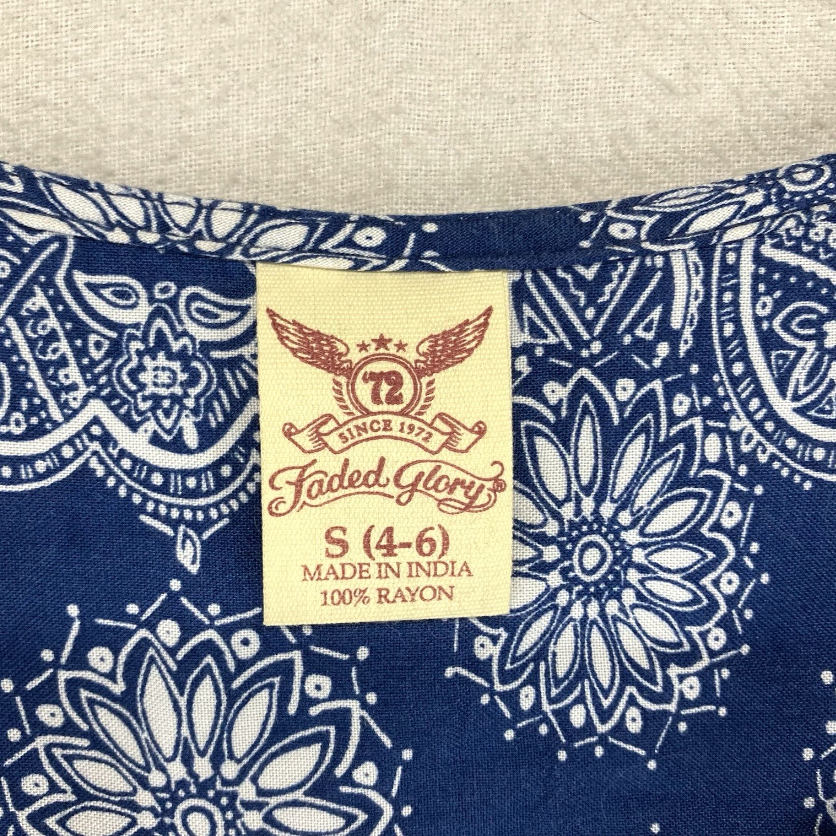 Faded Glory Vintage Women's Rayon Shift Dress Small Bohemian Floral 90s Festival Holiday Spring Summer Size S / US 4 / IT 40 - 3 Thumbnail