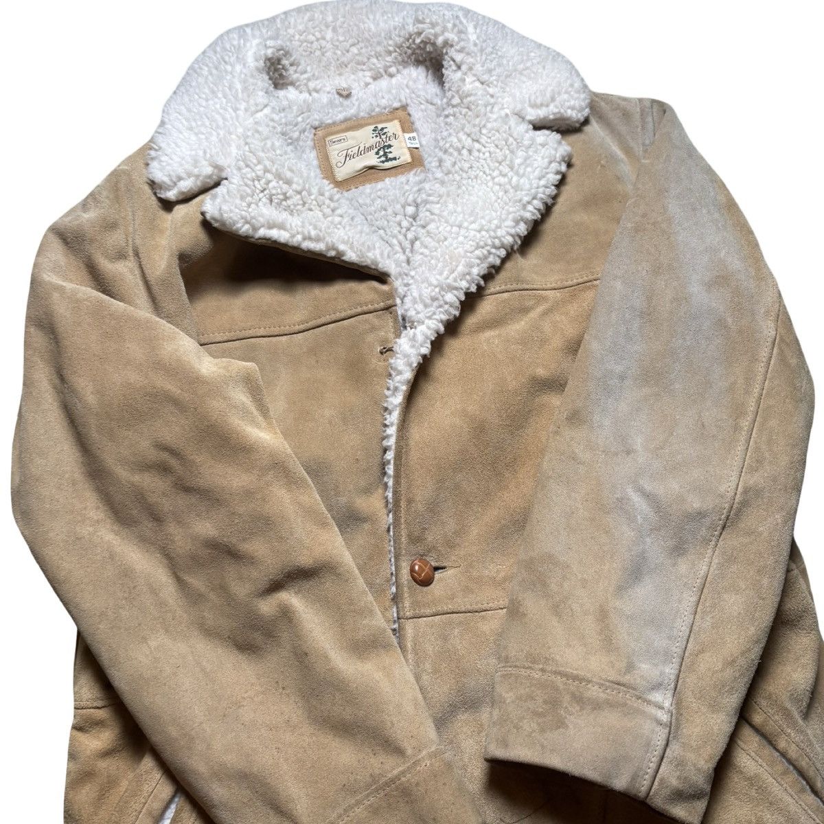 Sears True Vintage 70s Sears Fieldmaster Sherpa 48 Leather Jacket Size US L / EU 52-54 / 3 - 5 Thumbnail