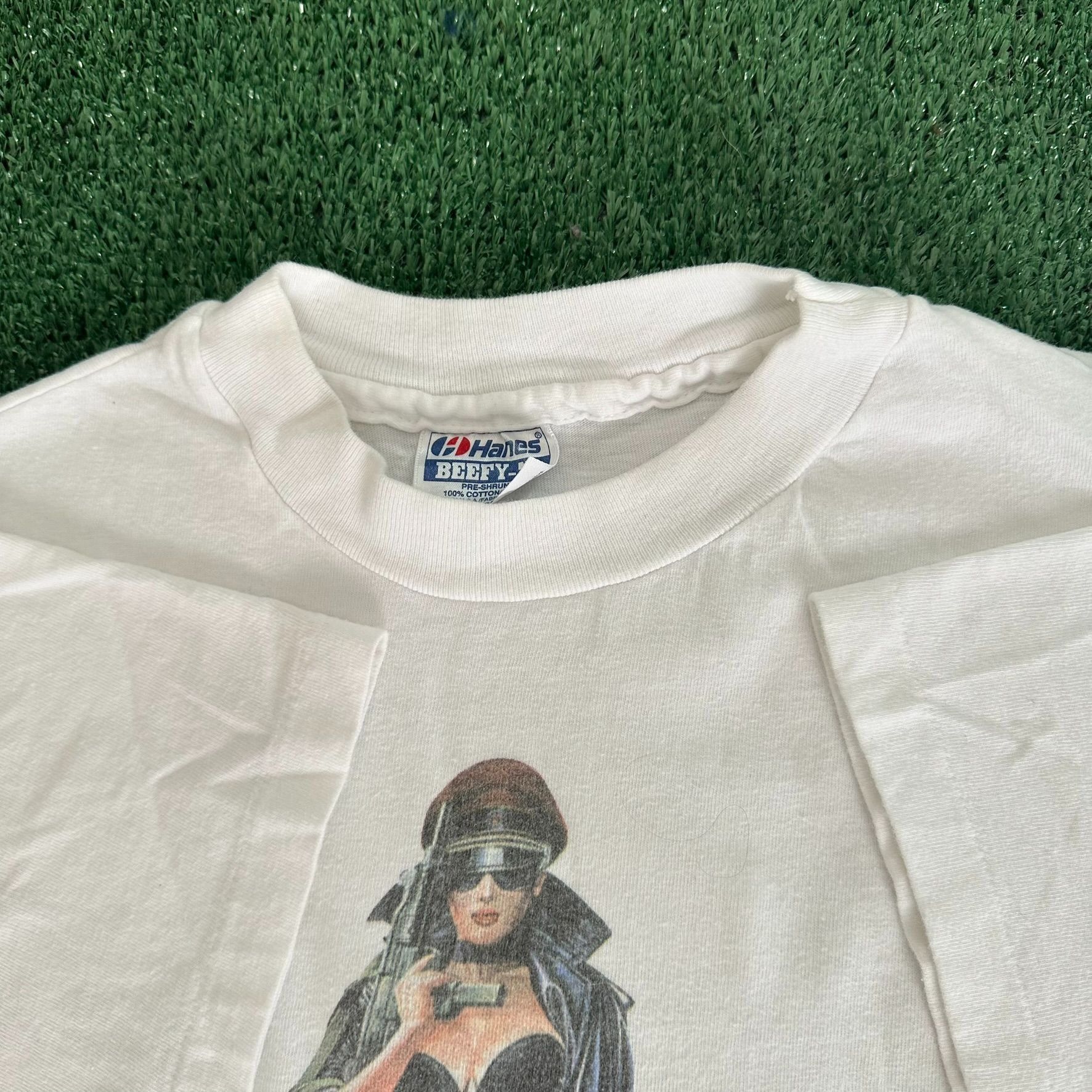 Hanes Vintage 90s Bondage BDSM Pin Up Girl T-Shirt Kink Fetish Tee Size US M / EU 48-50 / 2 - 4 Thumbnail