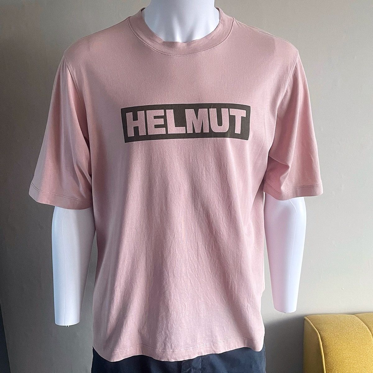 Helmut Lang Helmut Lang Pink Boxy Box Logo T Shirt Size US M / EU 48-50 / 2 - 1 Thumbnail