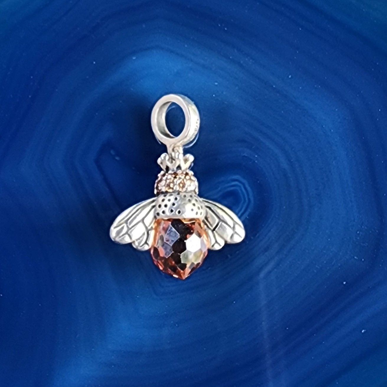 Vintage Vintage Sterling Silver Queen Bee Rhinestone Charm Pendant Size ONE SIZE - 2 Thumbnail