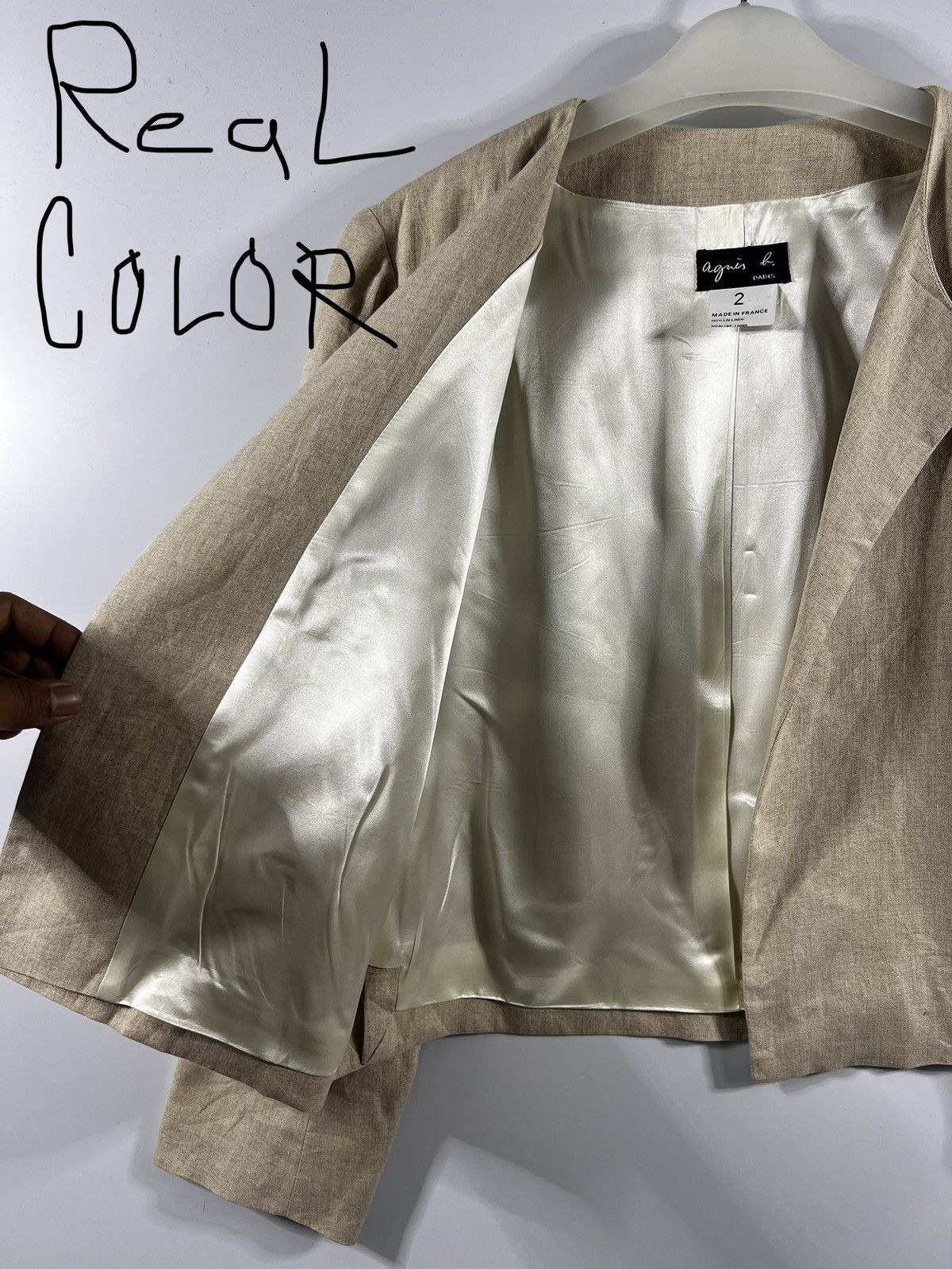 agnes b. 🔥 Vintage Agnes b Made in France Buttonless Crop Jacket Size M / US 6-8 / IT 42-44 - 5 Thumbnail