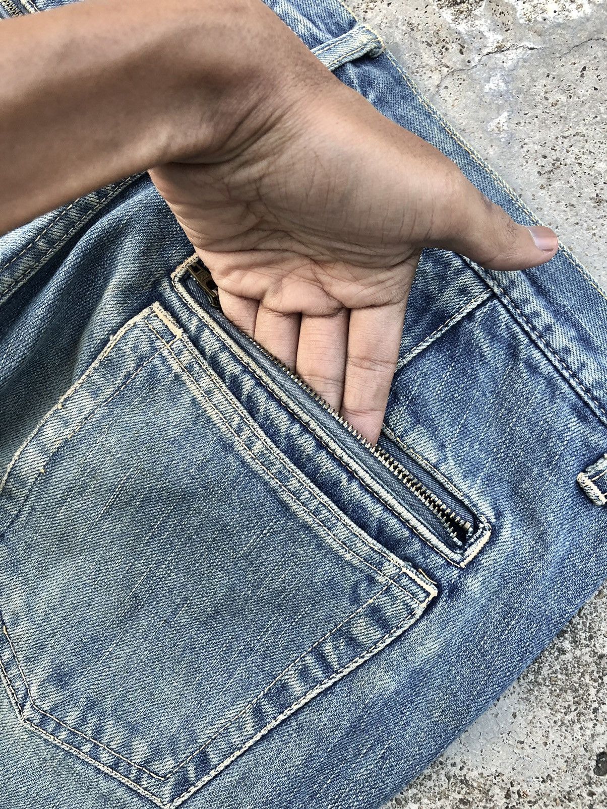United Arrows ZIPPER WASHED BLUE DENIM Size US 31 - 6 Thumbnail