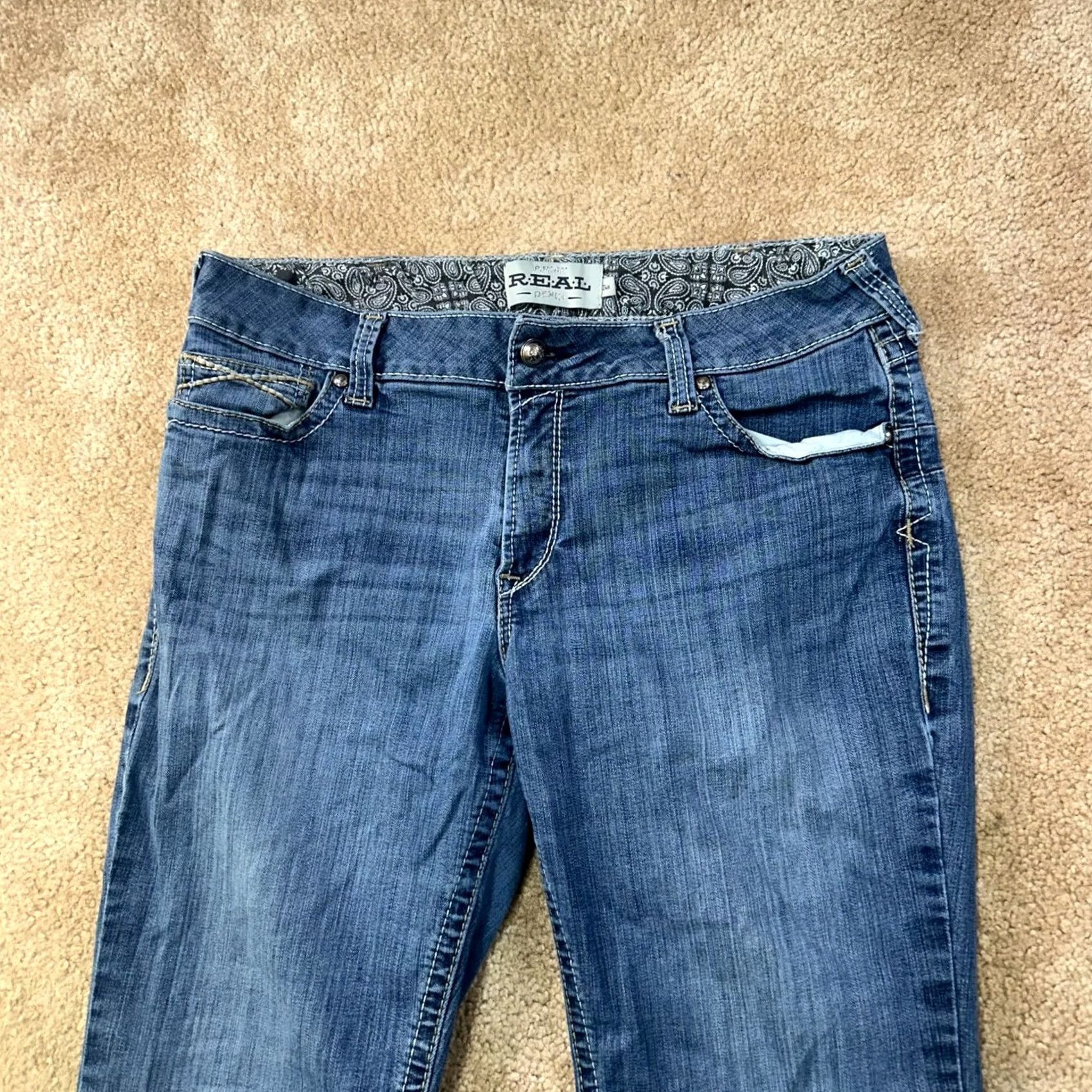 Ariat Ariat REAL DENIM Jeans Womens 34 Blue Stretch Bootcut 5-Pocket Regular Mid Rise From Mexico Mens? Womens Size 24" / US 00 / IT 34 - 2 Thumbnail