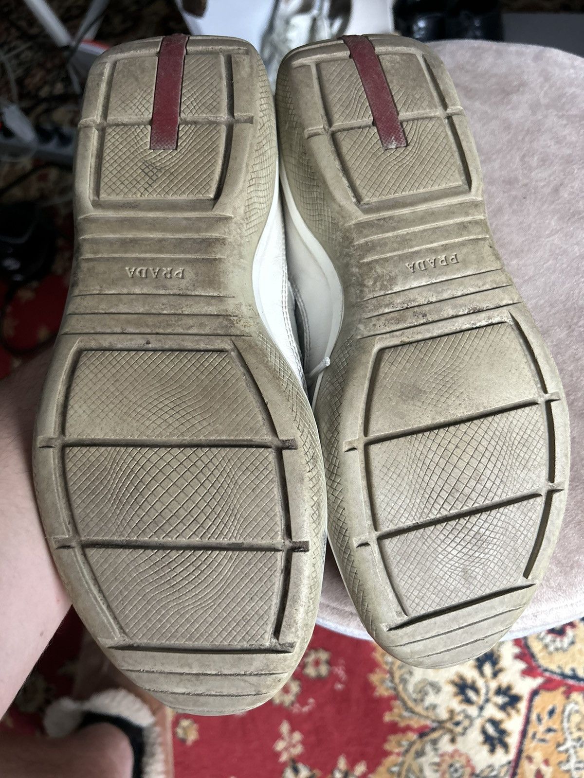 Prada × Vintage Prada Sport Leather And Mesh Low Top Sneakers Size US 9 / EU 42 - 13 Thumbnail