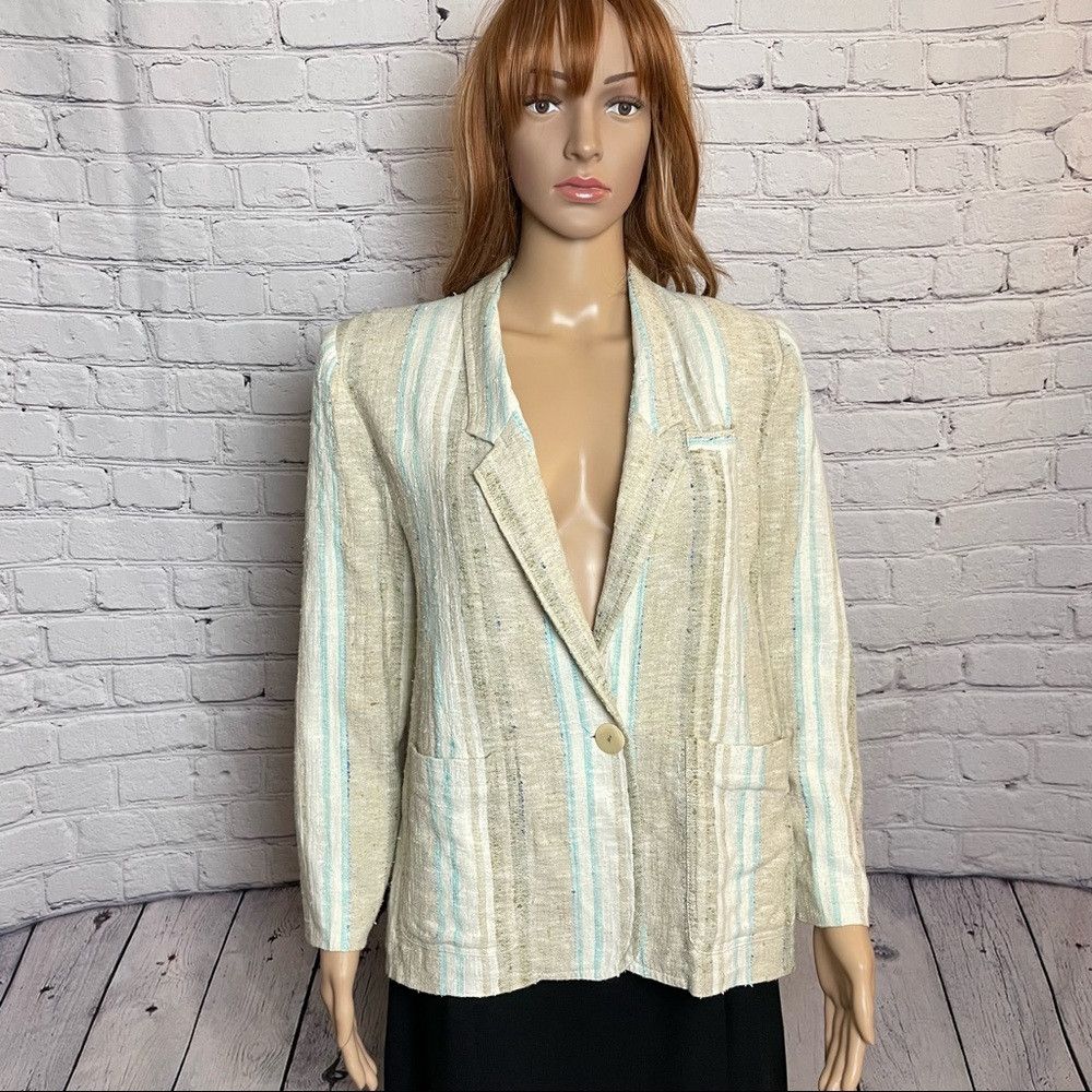 Travis Scott La Fame Linen Striped Jacket Size M Size M / US 6-8 / IT 42-44 - 1 Thumbnail