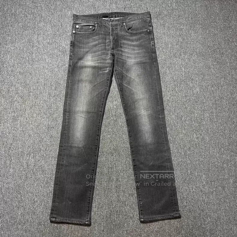 Dior Dior Distressed Charcoal Black Denim Pants Size US 31 - 1 Thumbnail