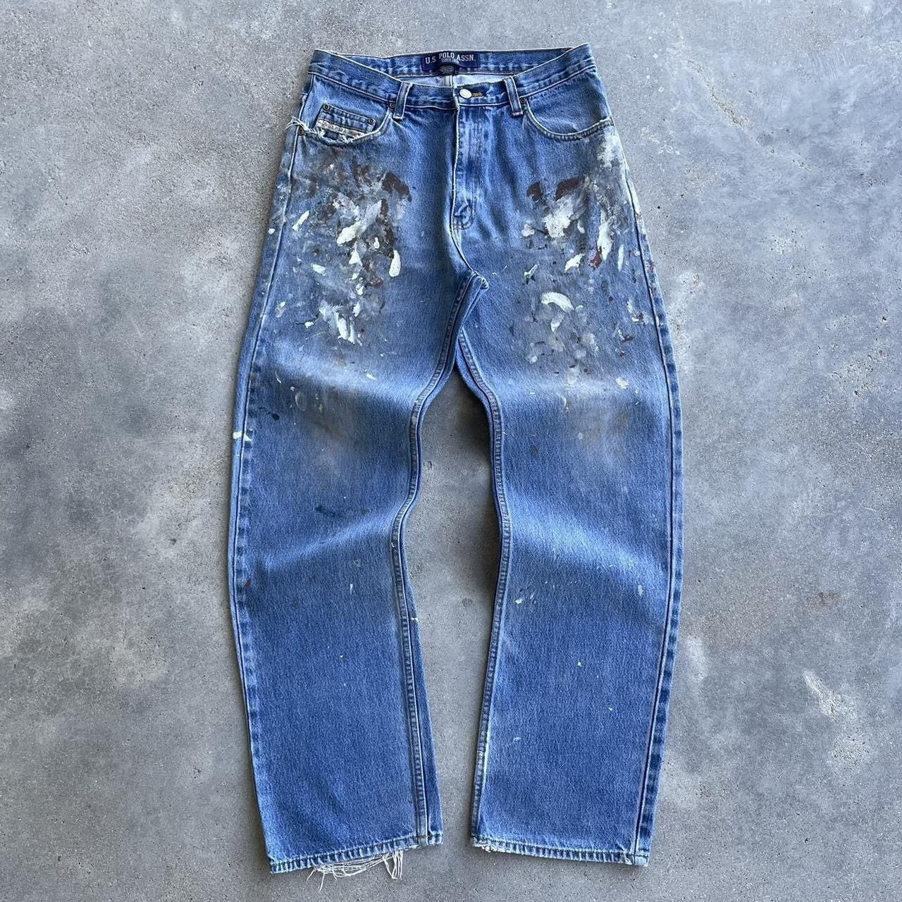 Japanese Brand × Vintage Crazy vintage distressed Y2K paint splatter grunge pants Size US 32 / EU 48 - 1 Thumbnail