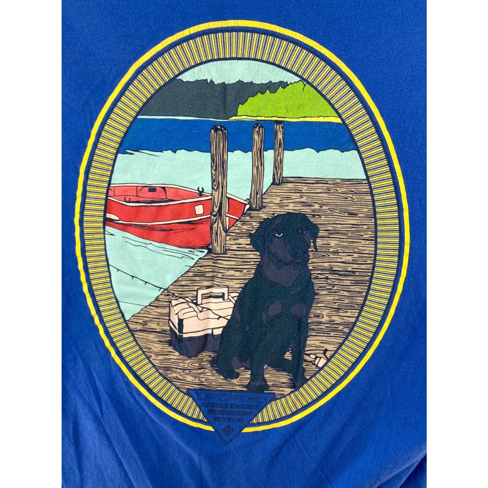Vintage Columbia Mens M Blue PFG T Shirt Fishing Tee Lab Lake Outdoors XL Size US M / EU 48-50 / 2 - 7 Thumbnail