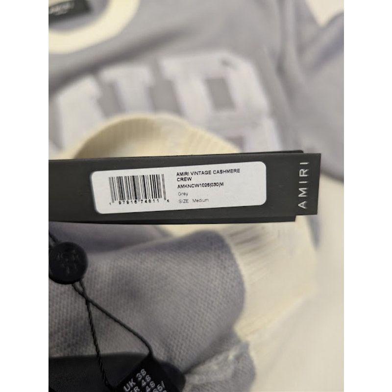 Amiri o1rshd1 Vintage Cashmere Crew Sweater in Grey Size US M / EU 48-50 / 2 - 22 Thumbnail