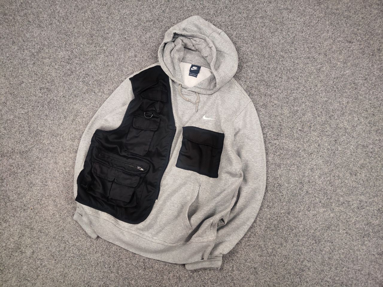 Nike Vintage Nike Custom Cargo Pocket Vest Oversized Hoodie Y2K Size US L / EU 52-54 / 3 - 3 Thumbnail