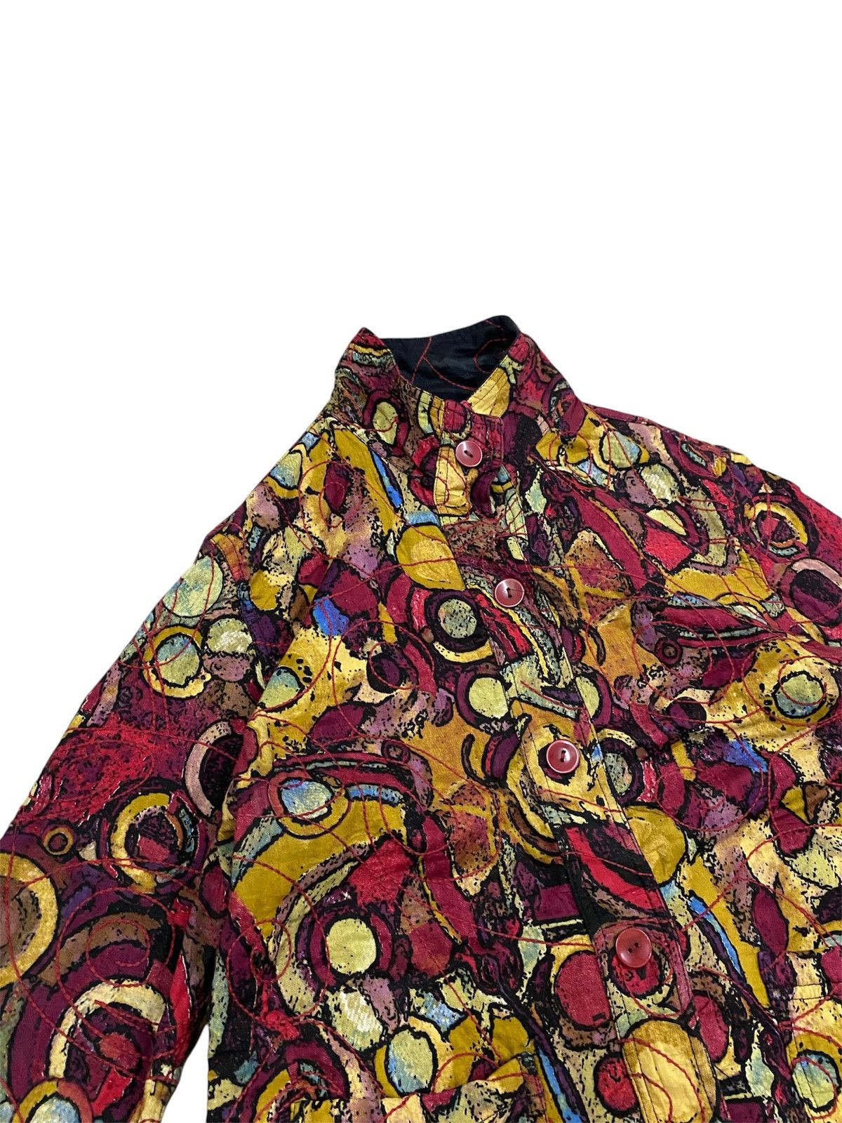 Other Vintage Abstract Art Pattern Jacket – Bold Multicolour Size M / US 6-8 / IT 42-44 - 3 Thumbnail