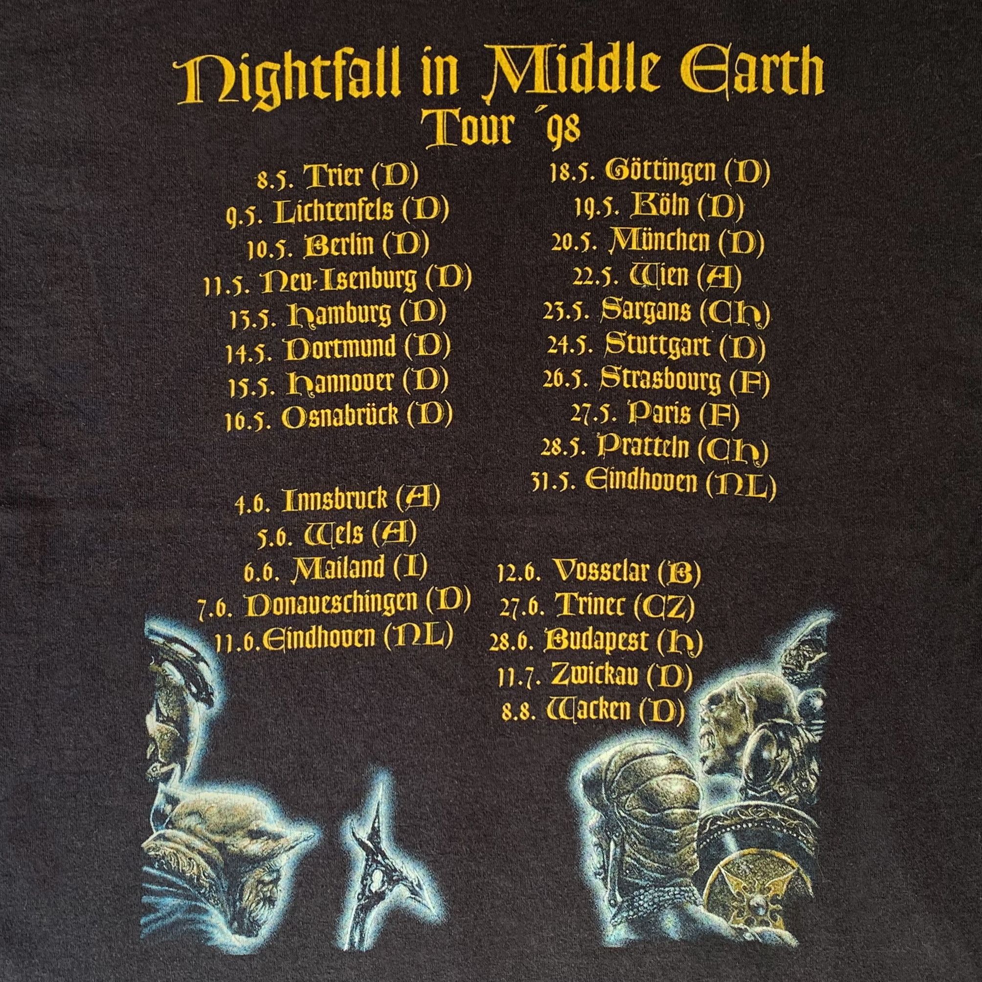Band Tees 1998 BLIND GUARDIAN t shirt Nightfall in Middle Earth Tour Size US XL / EU 56 / 4 - 5 Thumbnail