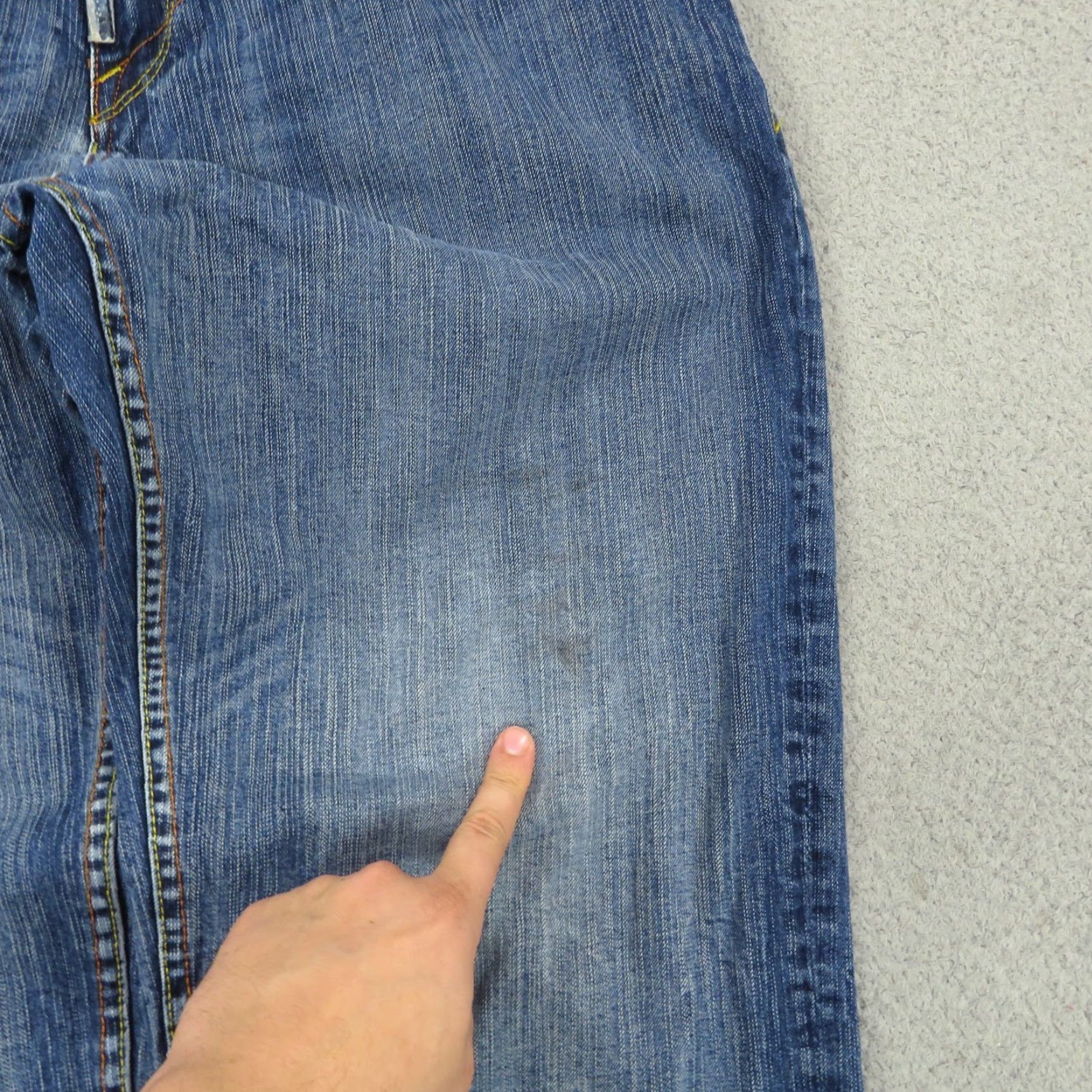 Denime VINTAGE LRG Jeans Men Baggy 38 Wide Leg Opening 5-Pocket Denim Denim Blue Cotton High Rise Grunge 90s Hip Hop Size US 38 / EU 54 - 6 Thumbnail