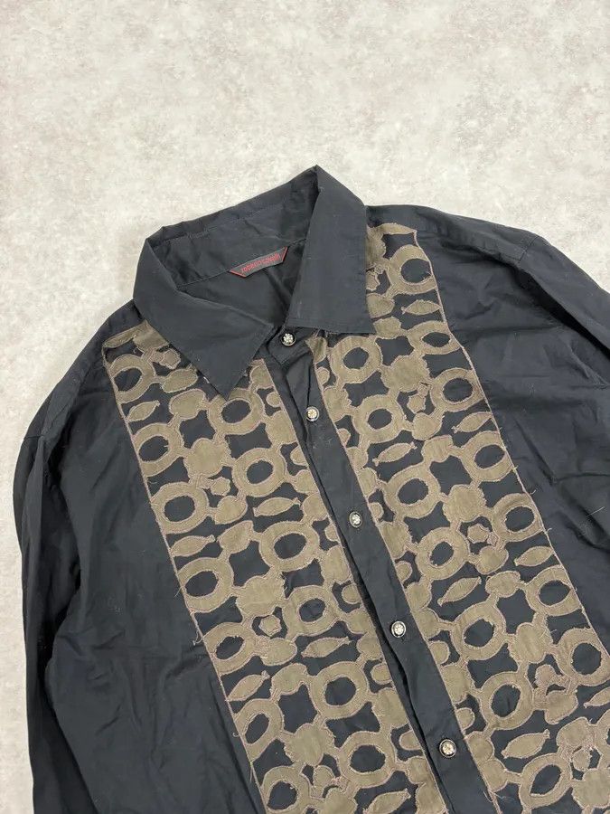 Roberto Cavalli 2000s Roberto Cavalli Black Mafia Khaki Shirt Size US M / EU 48-50 / 2 - 5 Thumbnail
