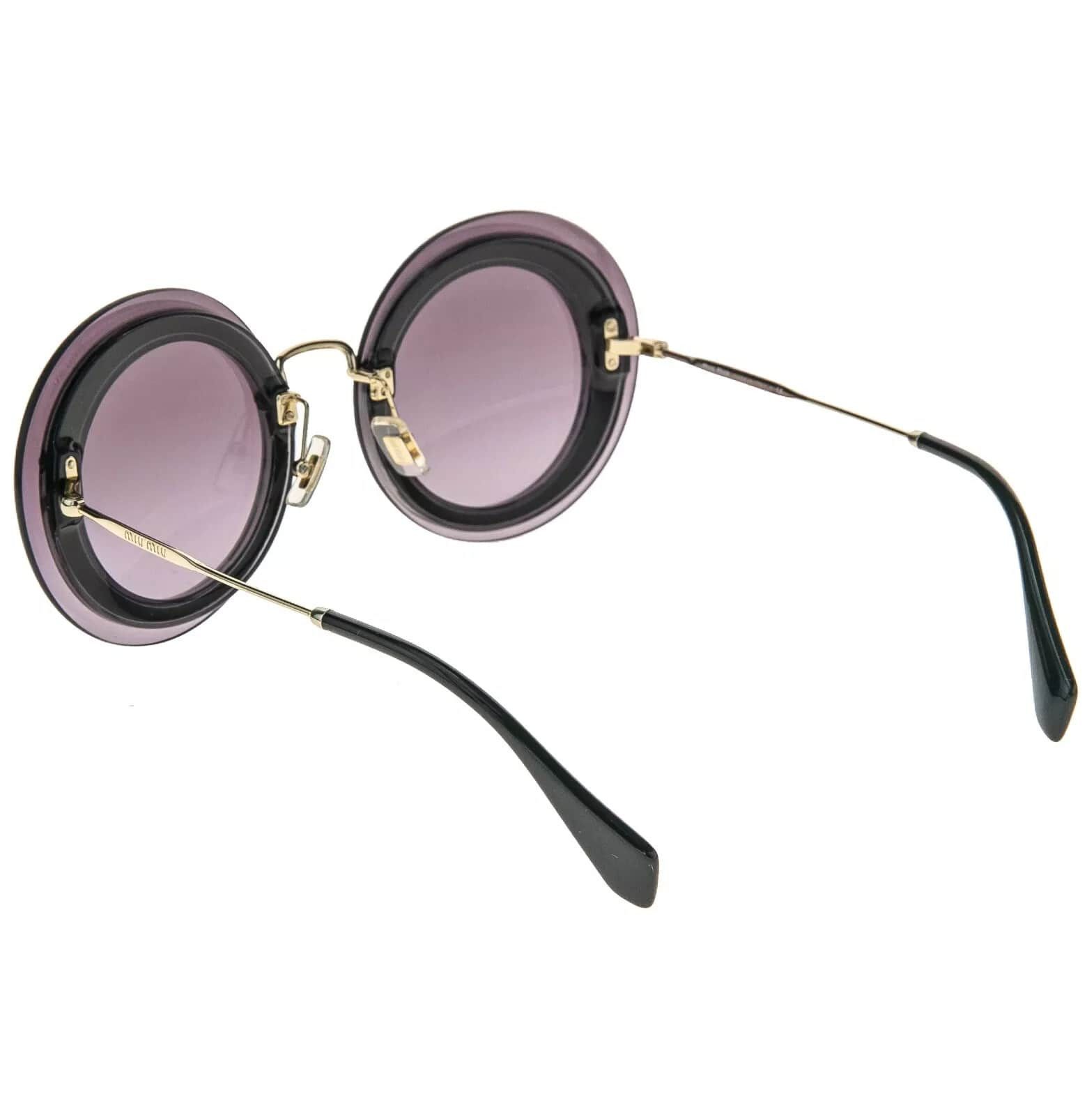 Miu Miu MIU MIU REVEAL 10R Purple Violet Fabric Gold Round MU10RS Size ONE SIZE - 3 Thumbnail