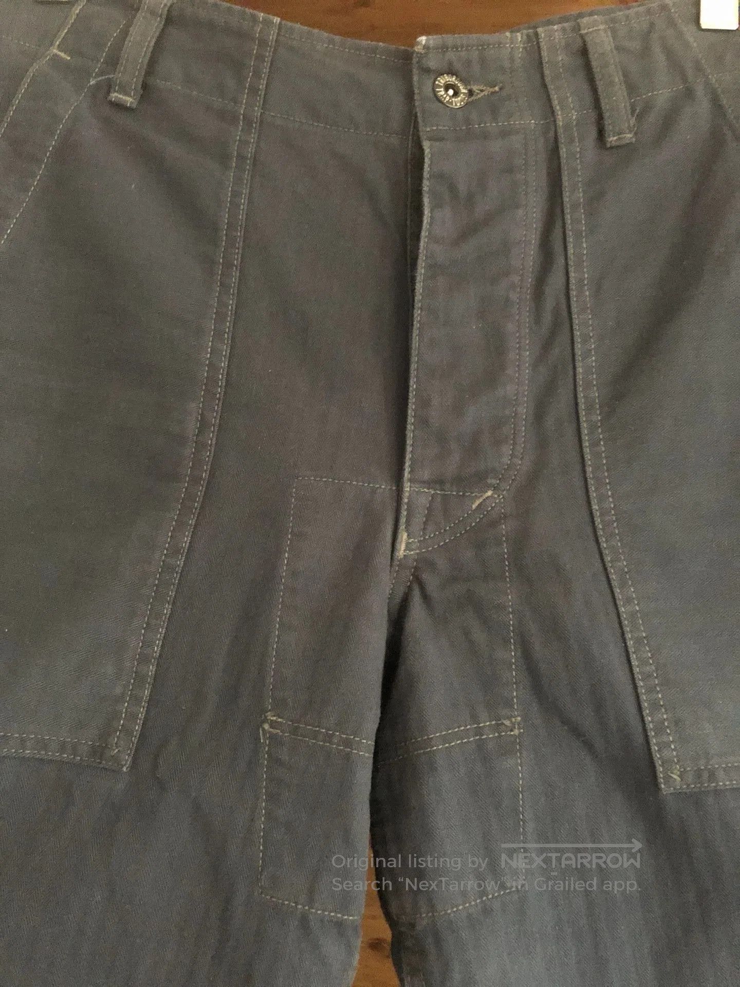 Japanese Brand vintage blue work pants with unique details. Size US 30 / EU 46 - 3 Thumbnail