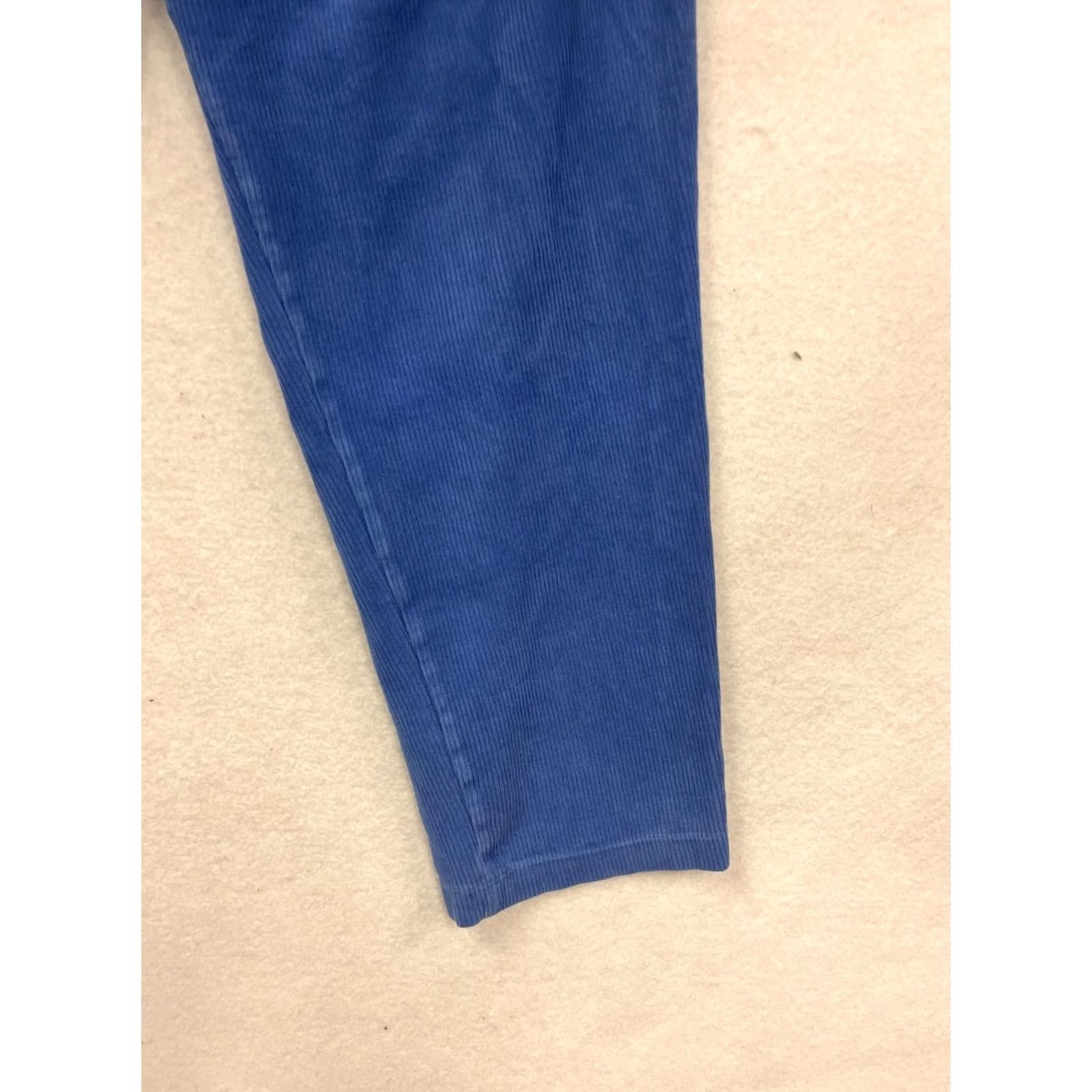 Lands' End Lands' End Corduroy Pants Womens M Blue Regular Straight-Leg Ankle Cotton Polyester Front Flat Front Machine Washable Size 32" / US 10 / IT 46 - 5 Thumbnail