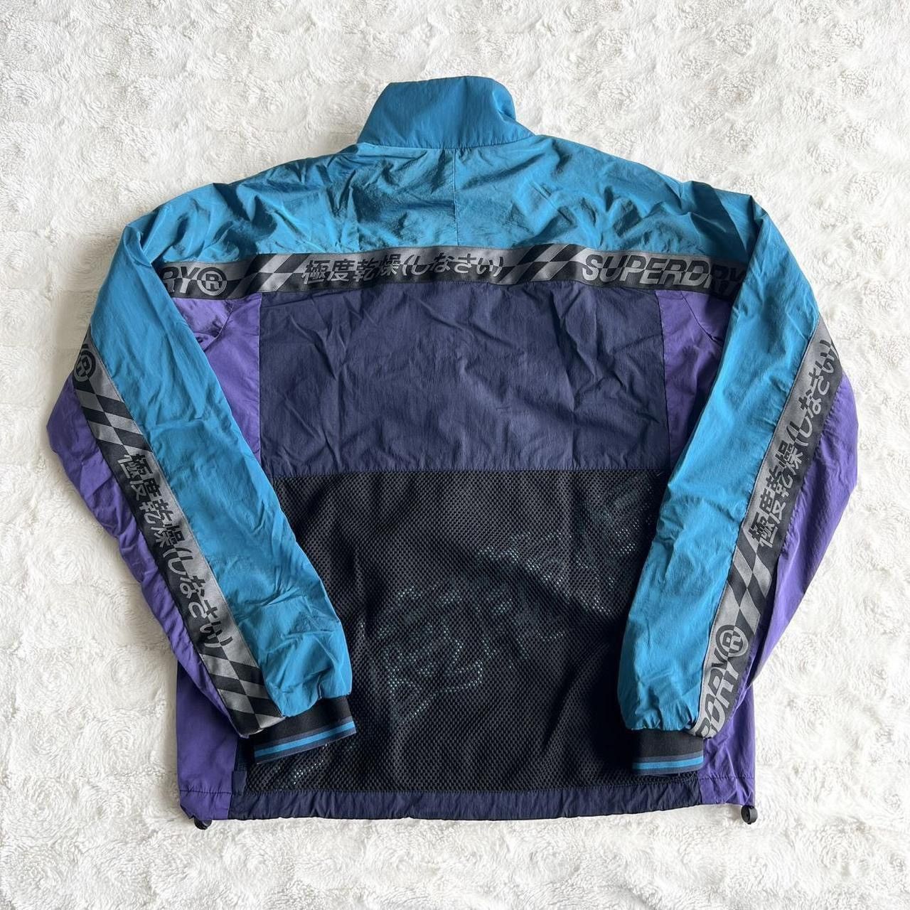 Superdry Superdry Track Jacket Mens XS Blue City Neon Colorblock Mesh Size US XS / EU 42 / 0 - 2 Thumbnail