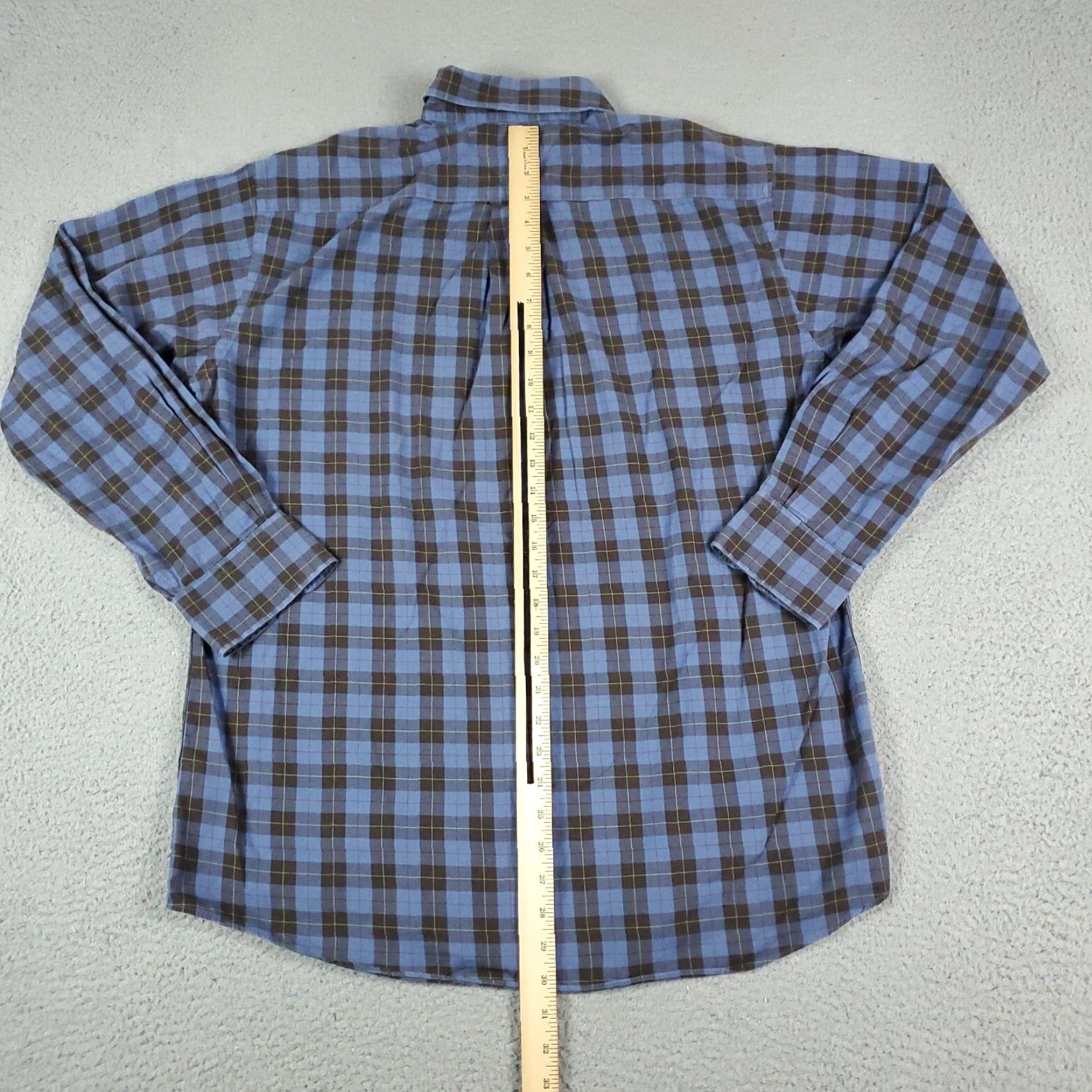 Tommy Hilfiger Tommy Hilfiger Blue Brown Plaid Button-Up Shirt Men's Large 16 34/35 Regular Fit Casual Size US L / EU 52-54 / 3 - 3 Thumbnail