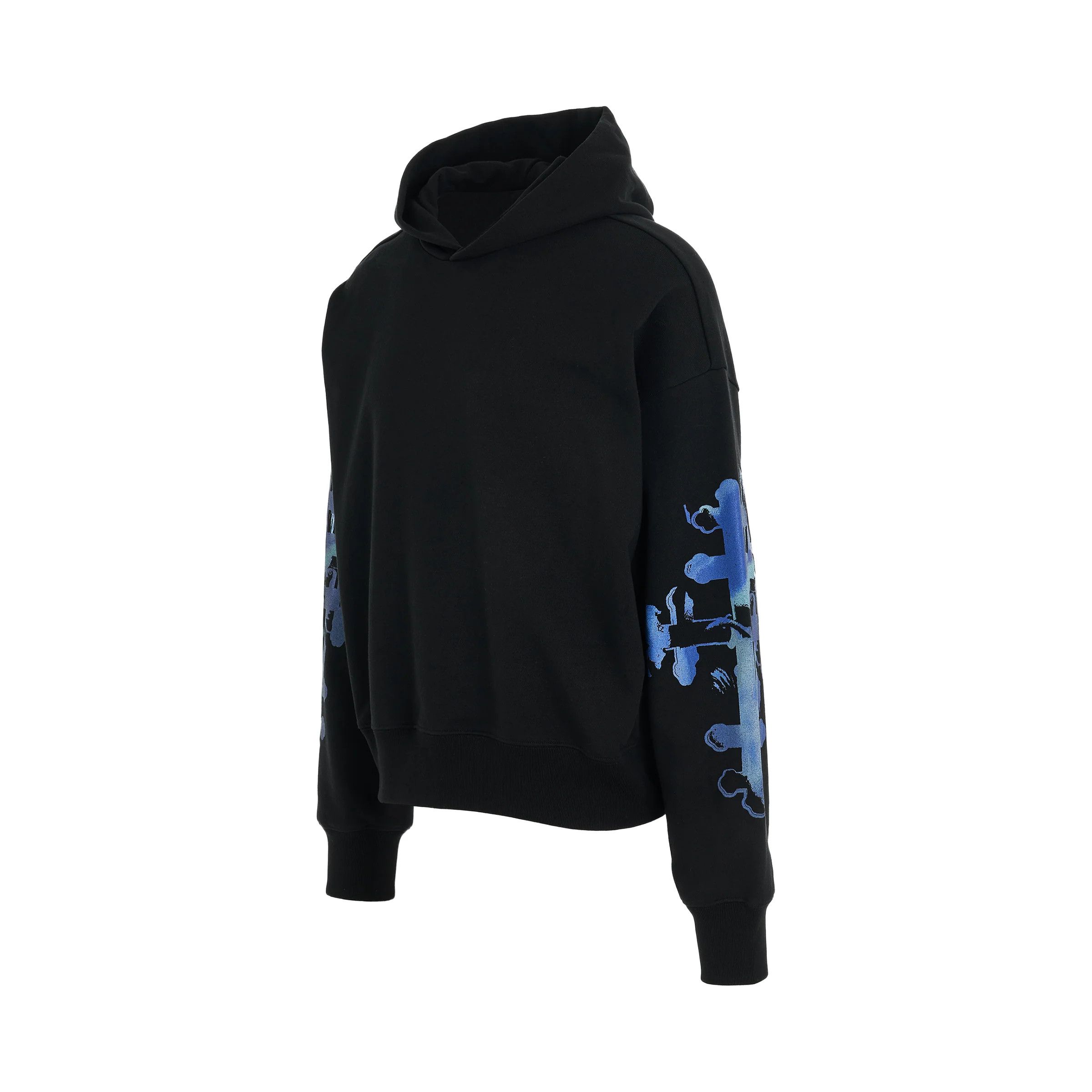 WE11DONE o1mris0824 Gothic Print Hoodie in Black Size US M / EU 48-50 / 2 - 2 Thumbnail