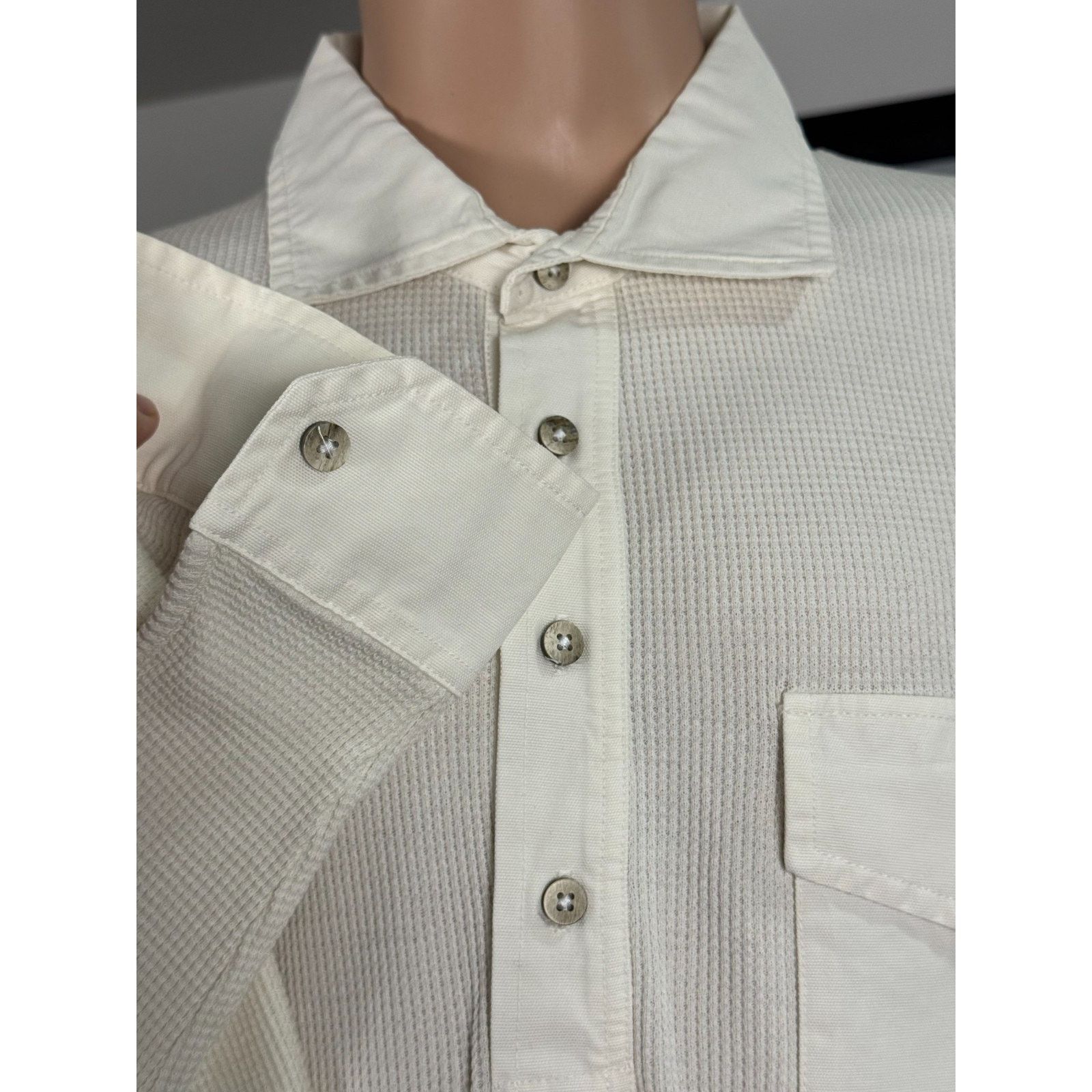 Eidos Napoli Eidos Napoli Waffle Knit Polo Shirt size 52/XL Ivory Camicia Size US XL / EU 56 / 4 - 6 Thumbnail